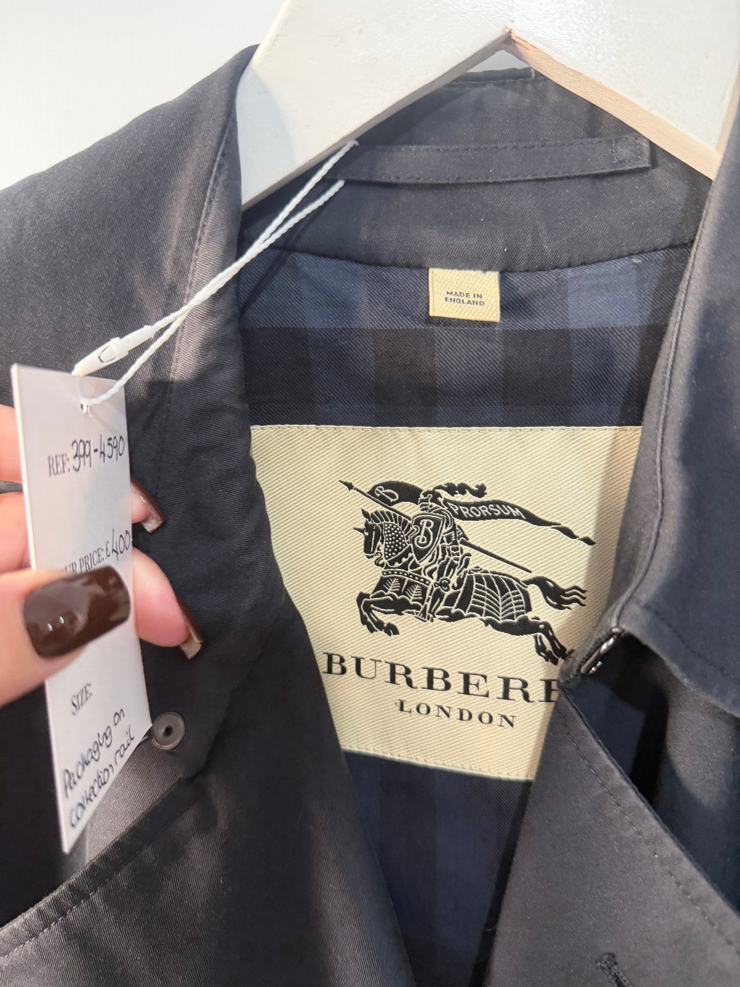 Black Burberry Trench, Size S