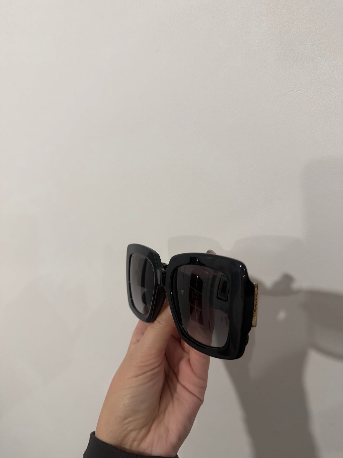 Black and Calfskin Chanel Sunglasses