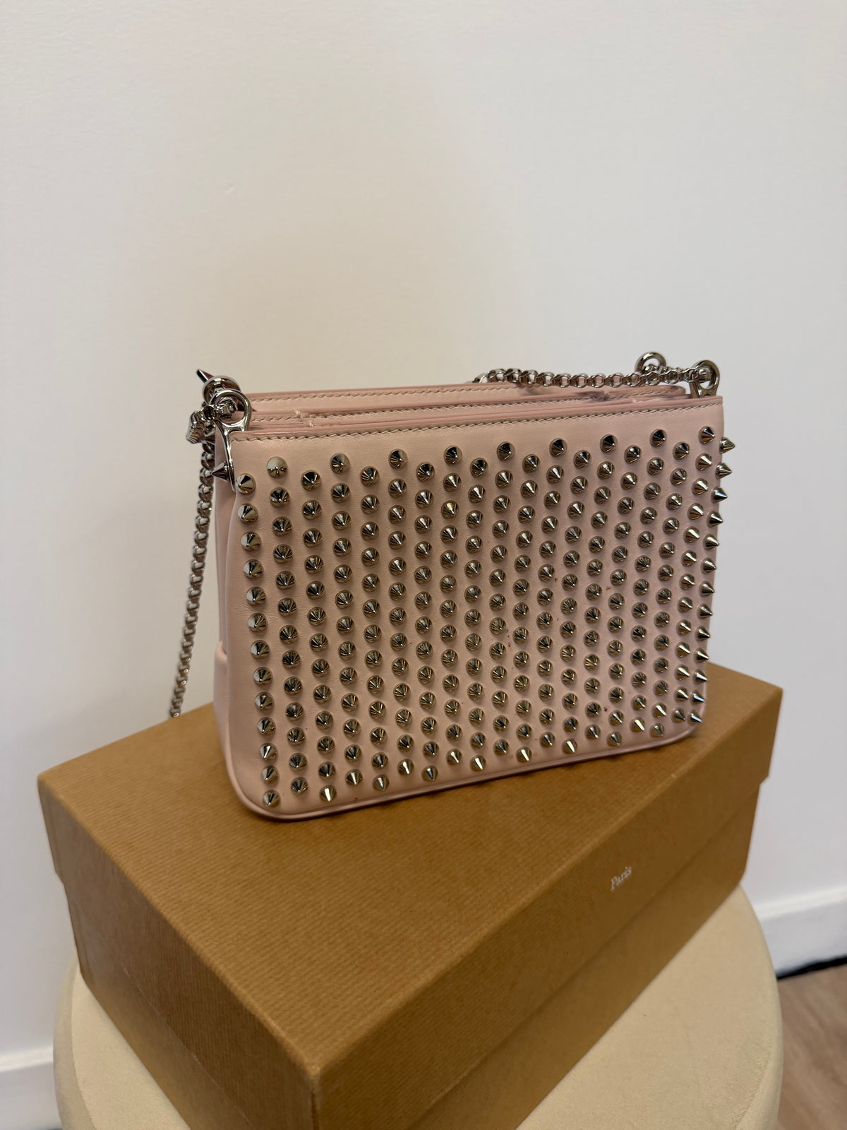 Preloved Christian Louboutin Bag Light Pink and Studded