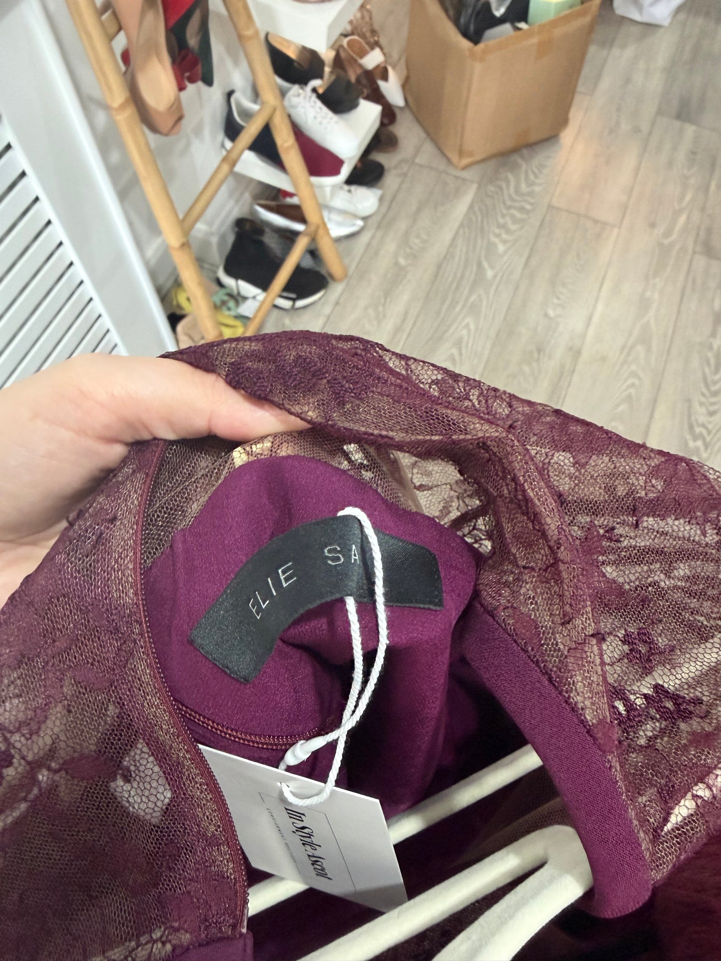 Pre-owned, Burgundy/Purple Ellie Saab Dress, Size 10