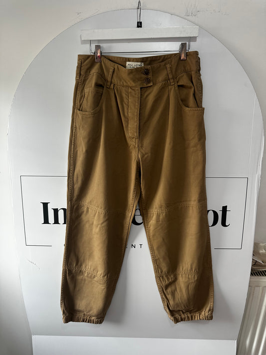 Beige Brown Nili Lotan Trousers, Size 14