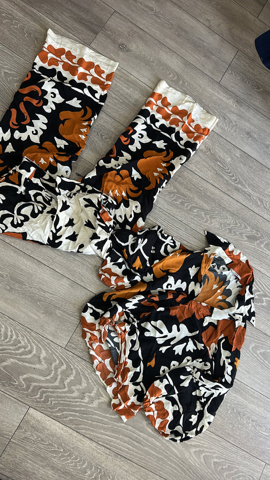 Orange Multi Zara Co ord, Medium