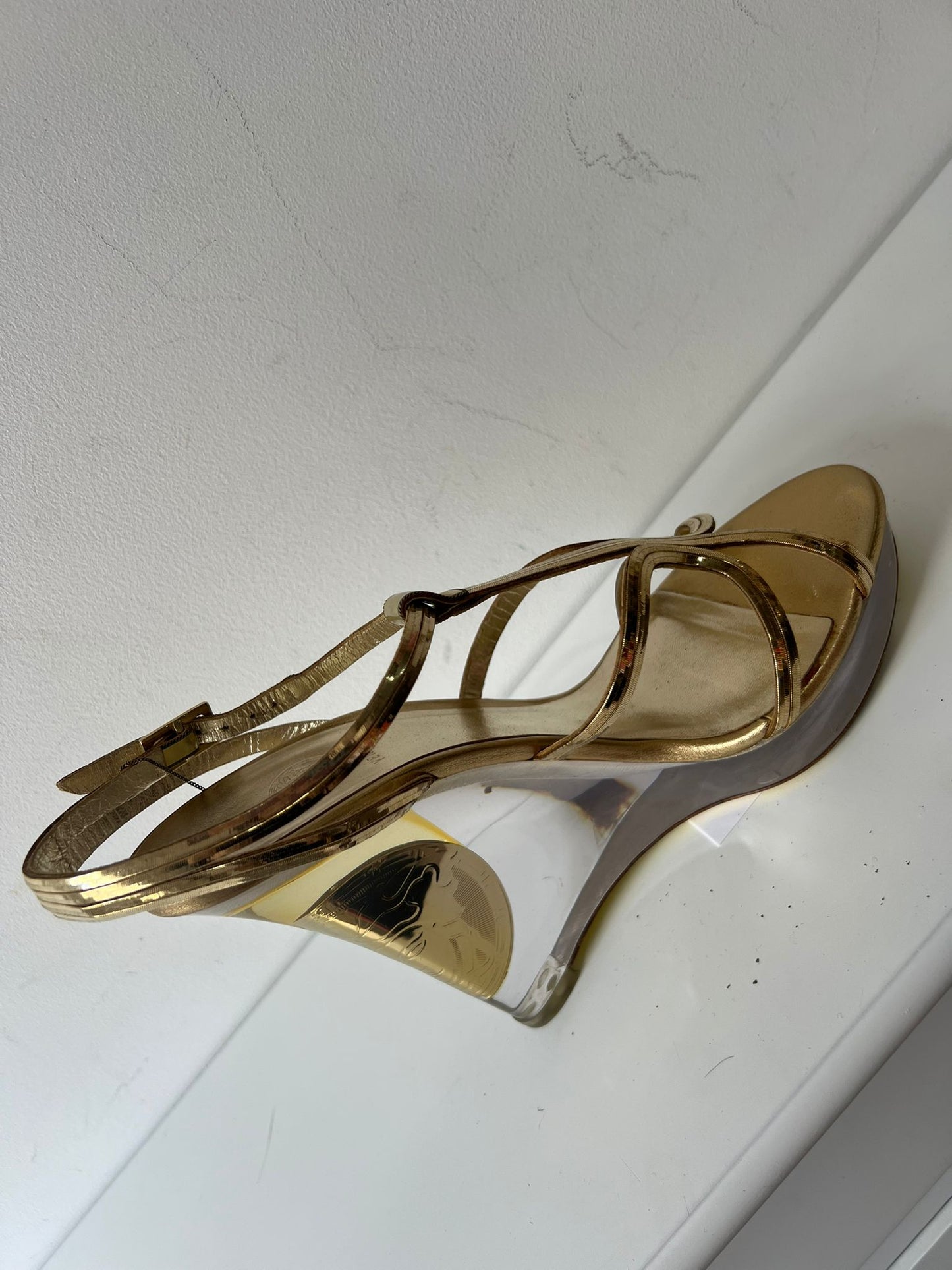 Preloved, Gold  Versace Heels, Size 38 - UK 5
