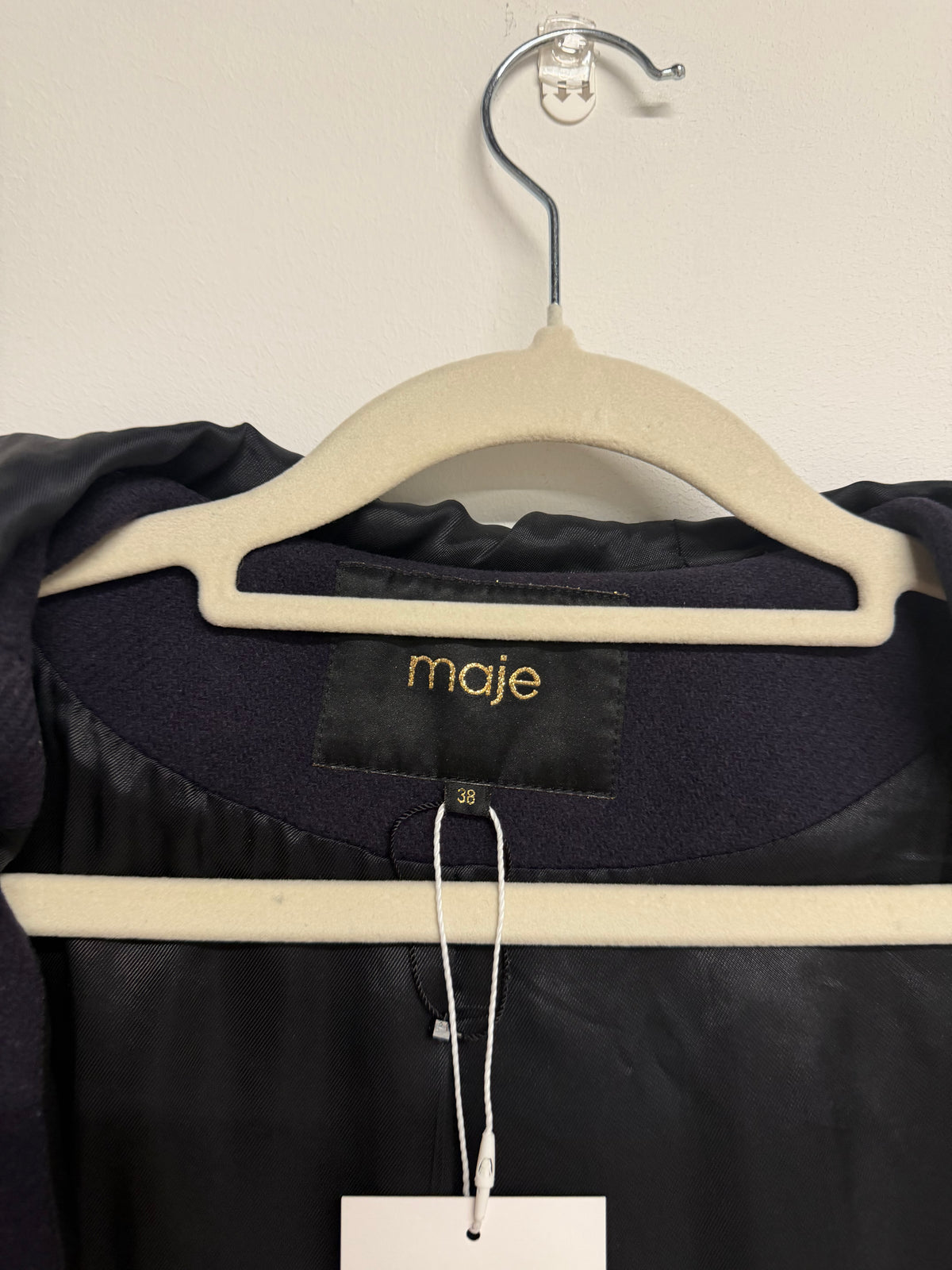 Preloved Maje Coat Size 10 Purple and Black