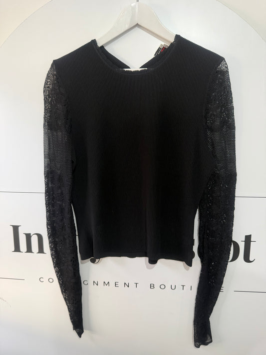 Black and Lace Alexander Mcqueen Top, Size S