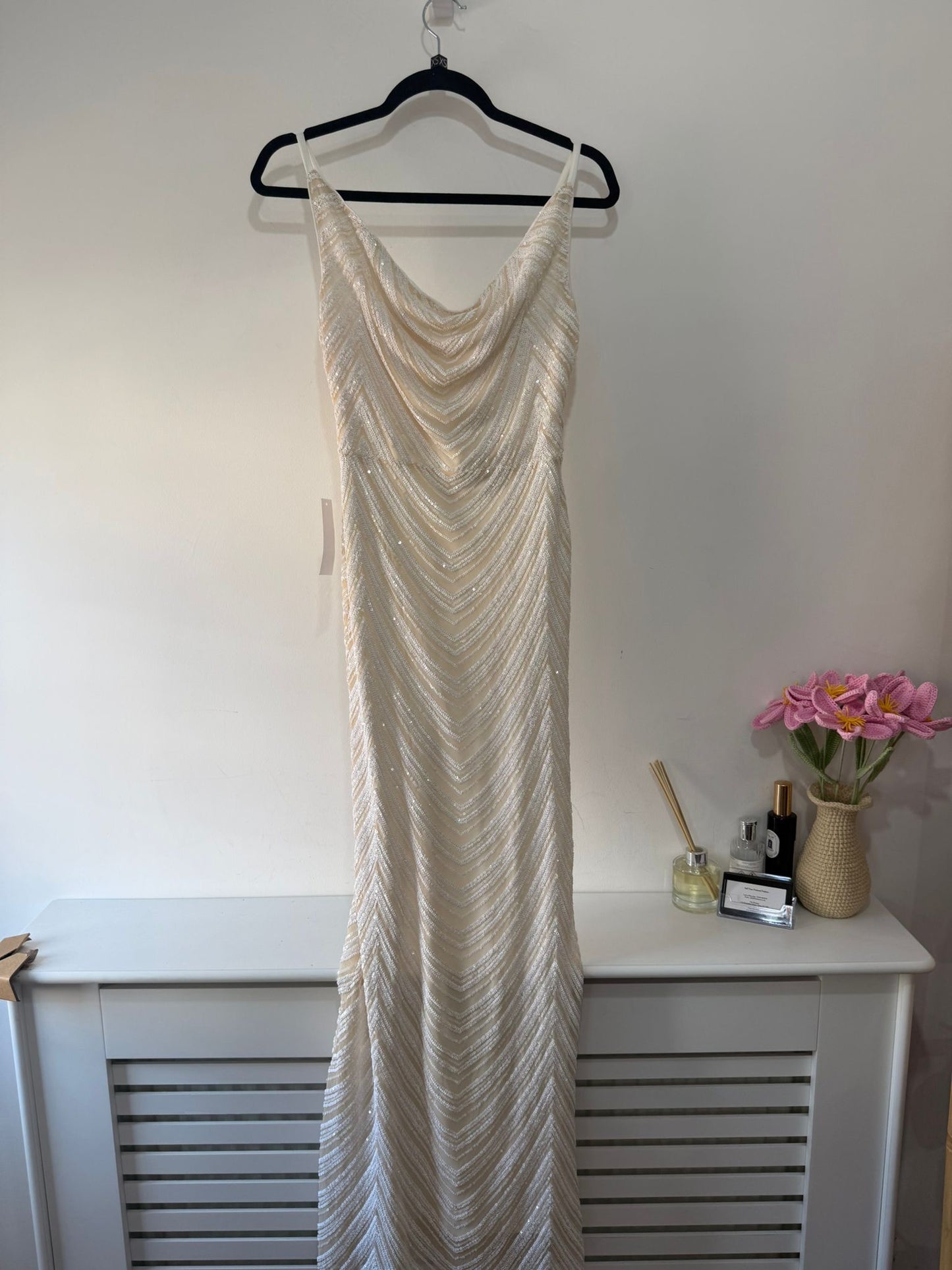 Preloved, Cream/White  Lipsy London Dress, UK 8