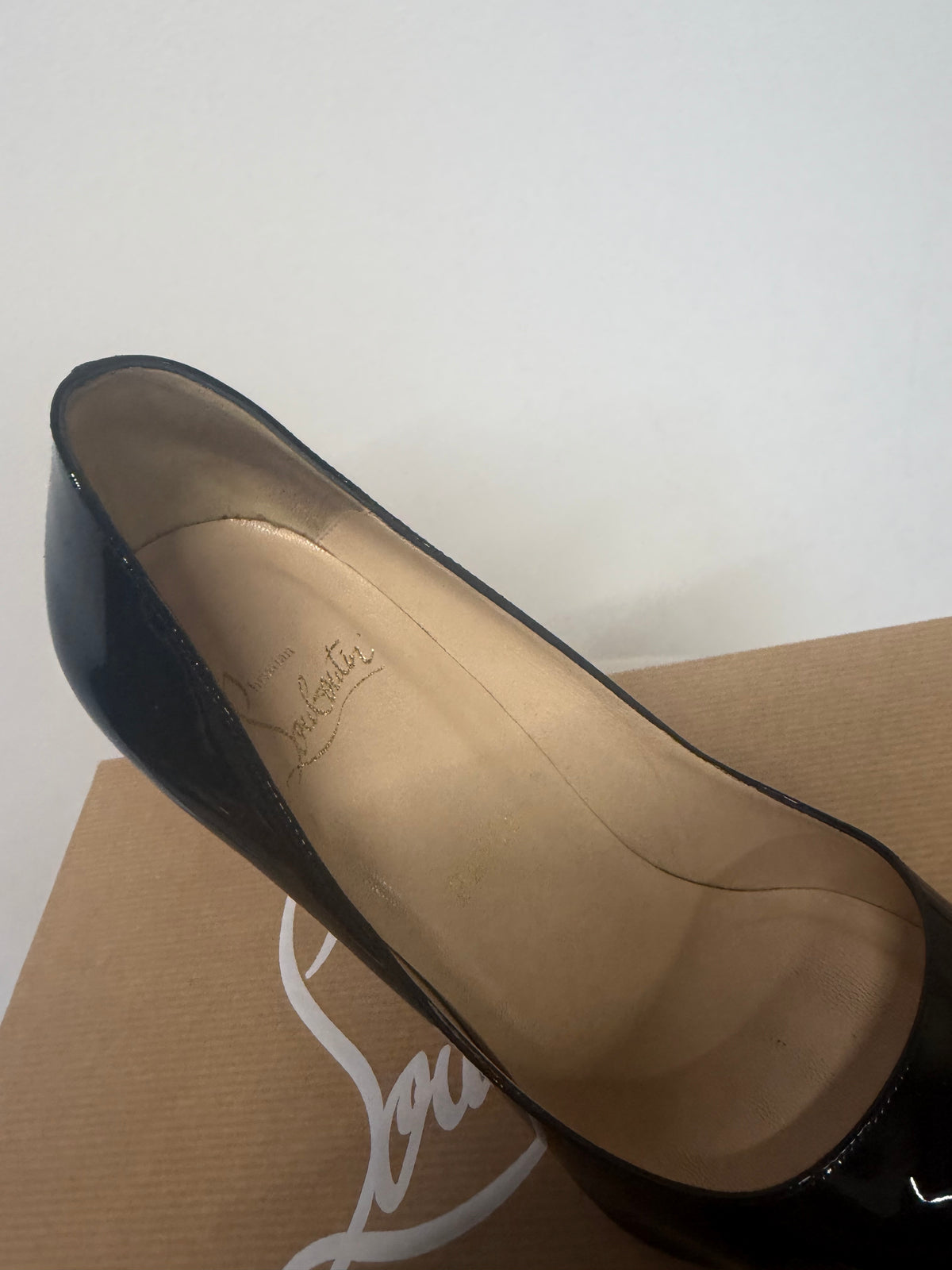 Preloved Christian Louboutin Heels Size 37.5 UK 4.5 Patent Black