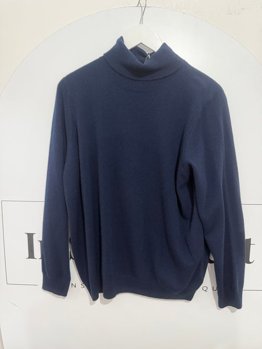 Navy Autograph Cashmere Jumper, Size Large