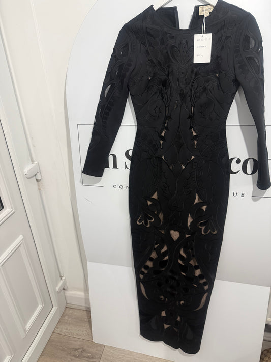Black Temperley Dress, Uk 8