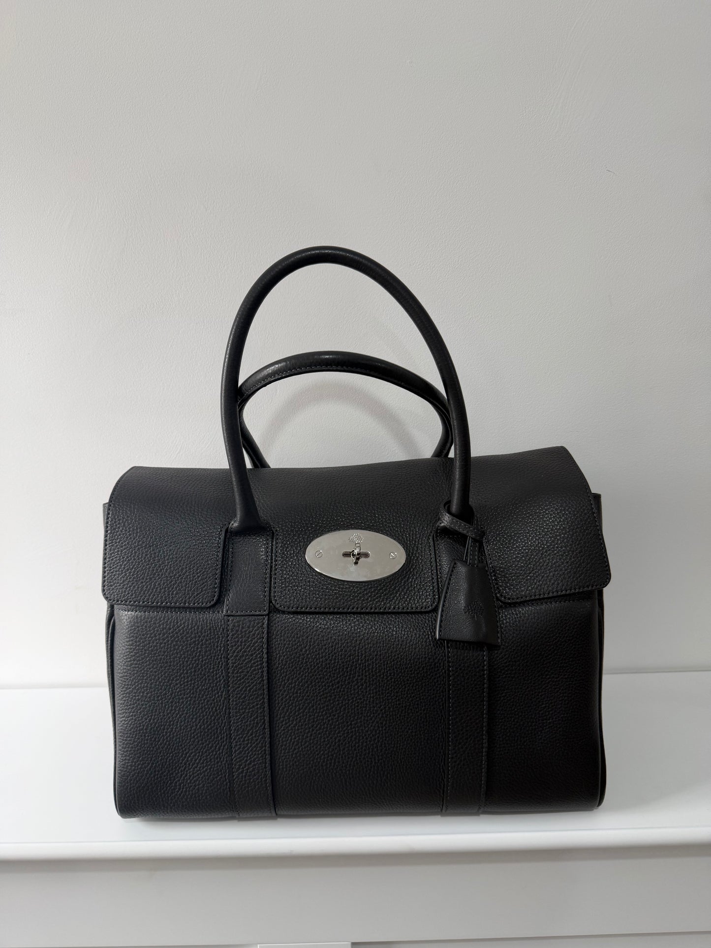 Pre-owned, Brand New Grey Mulberry Bayswater Bag, Grained Leather
