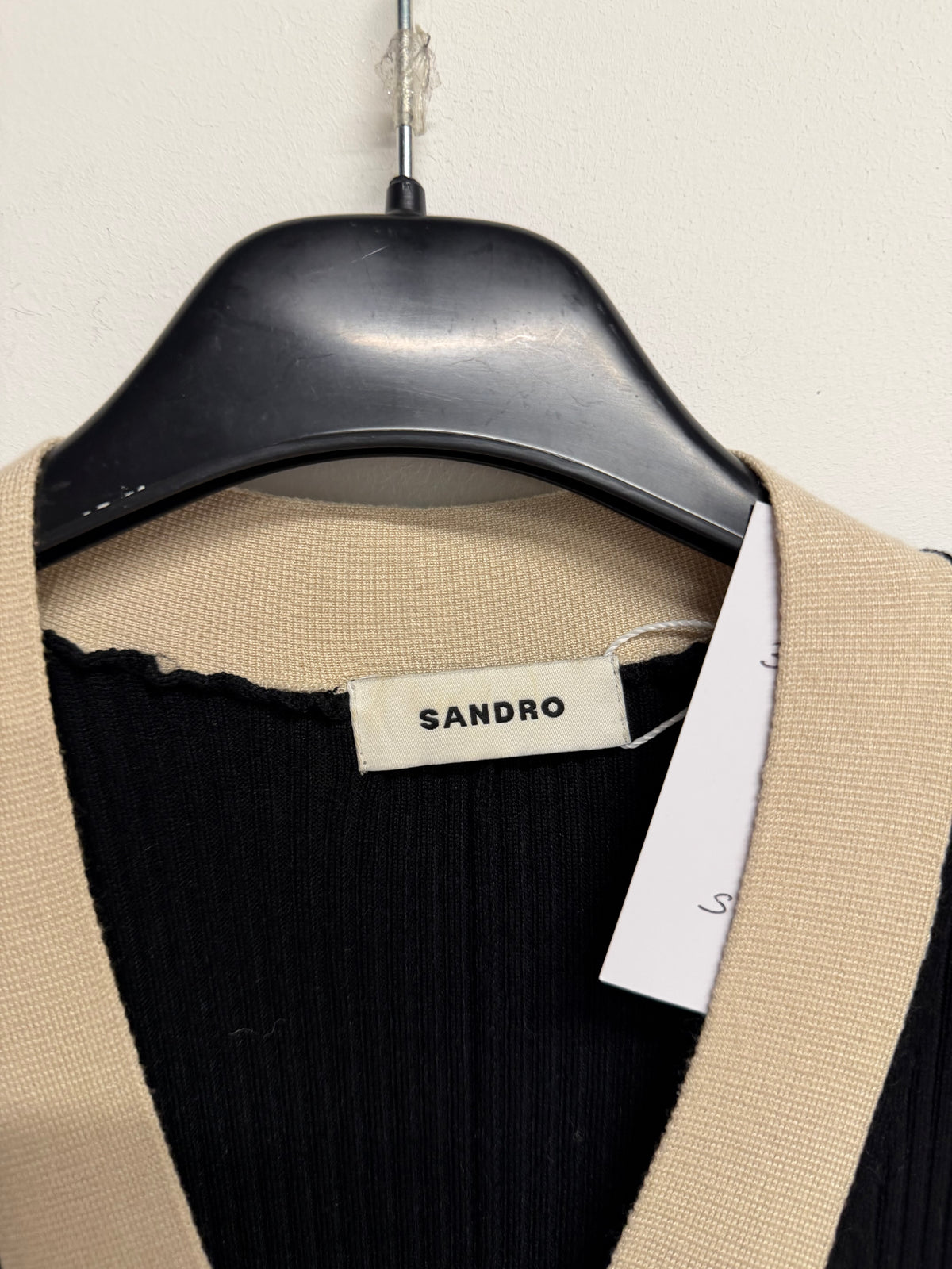Preloved Sandro Dress Size Small Black and Cream