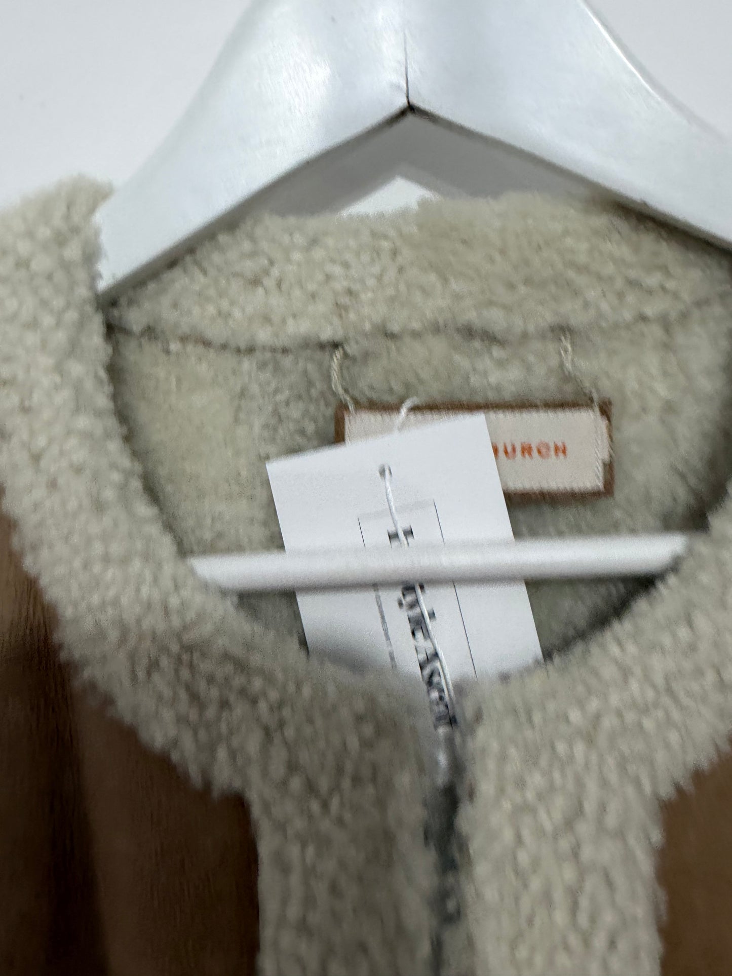 Pre-owned, Tan and Cream Tory Burch Sheepskin Gilet, Reversible Size M