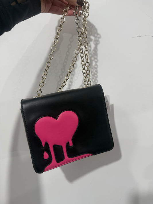 Black with pink heart Moschino Bag