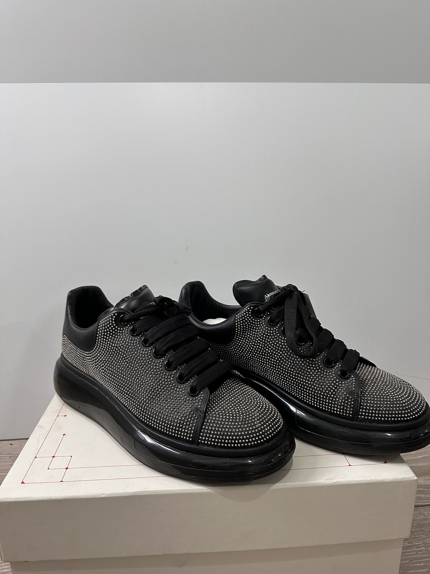 Black/Silver Alexander Mcqueen Trainers, Size 43