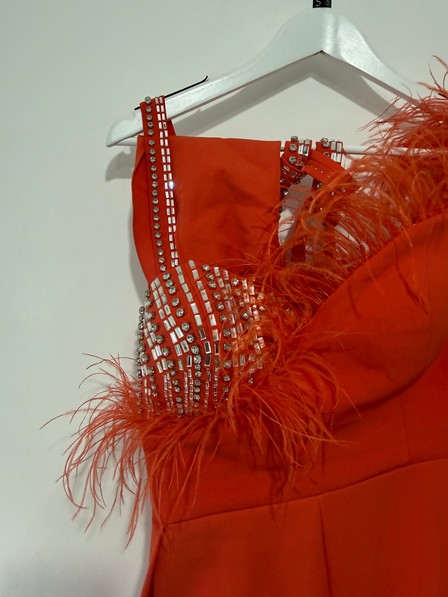Orange Crystal Odrella Occasion Jumpsuit, Size 12