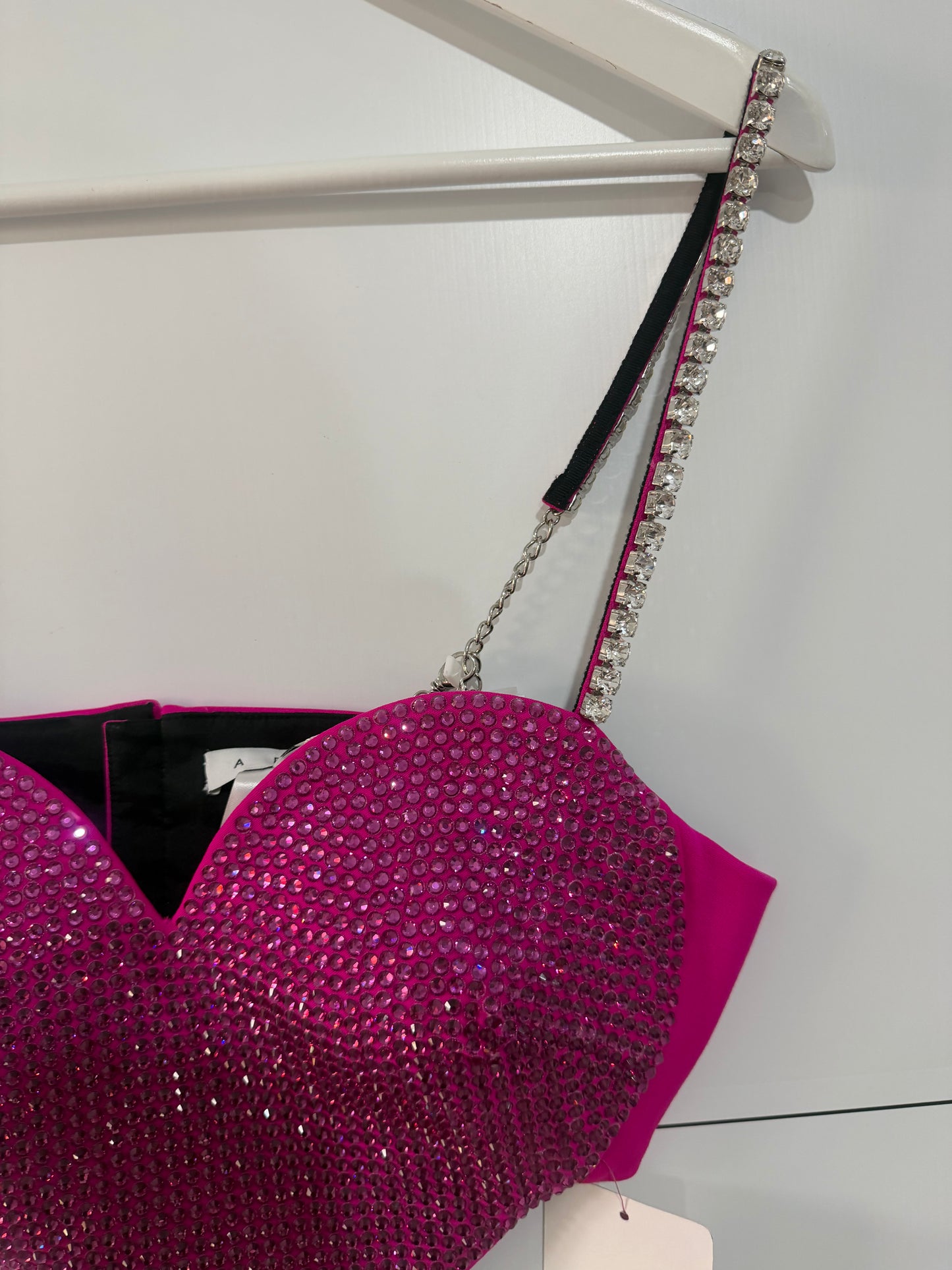 Crystal Trim Heart Top AREA  Brand New, Pink UK 8