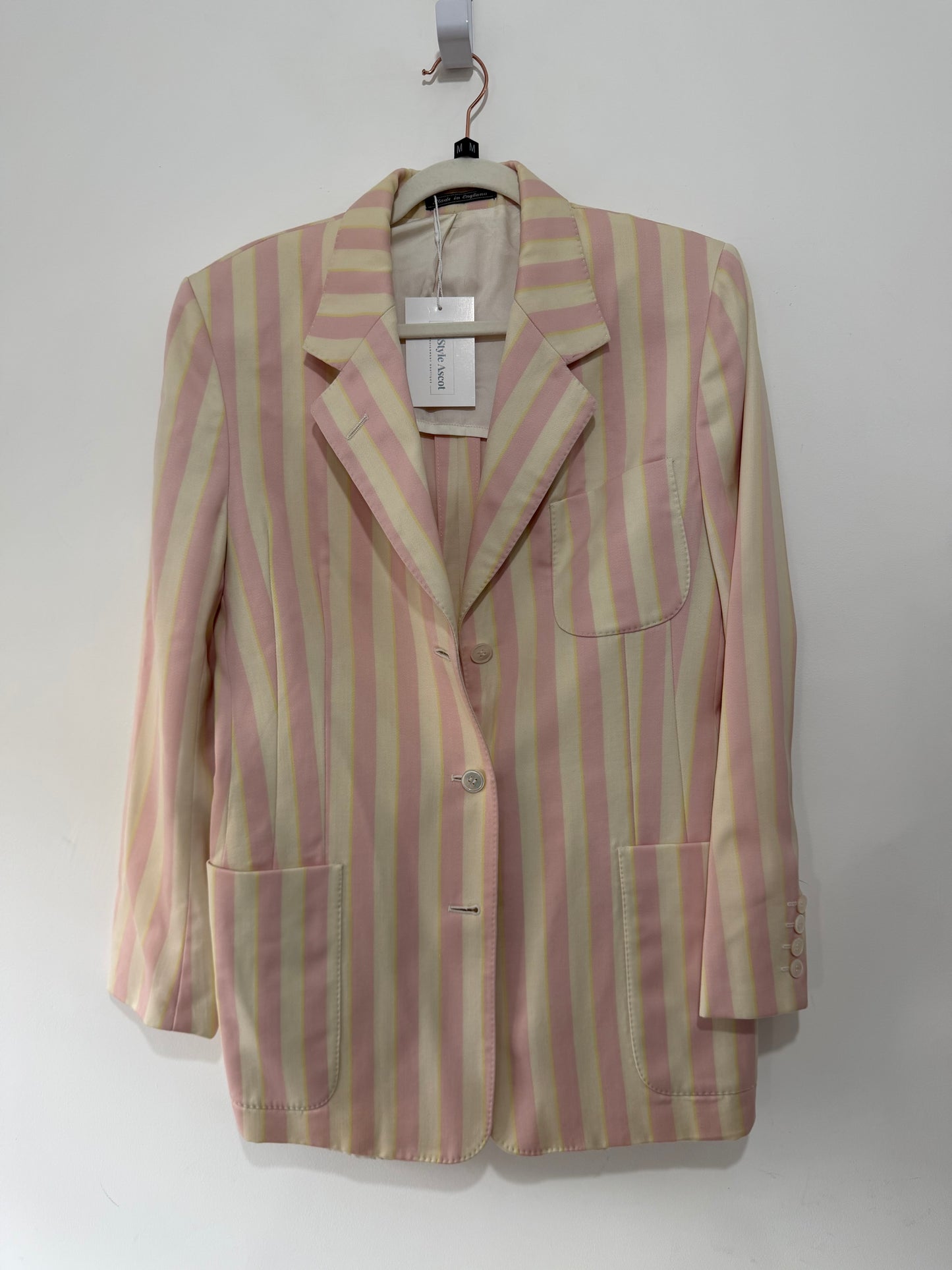 Pre-owned, Stripey Pink and Cream Austin Reed Blazer, Size 12
