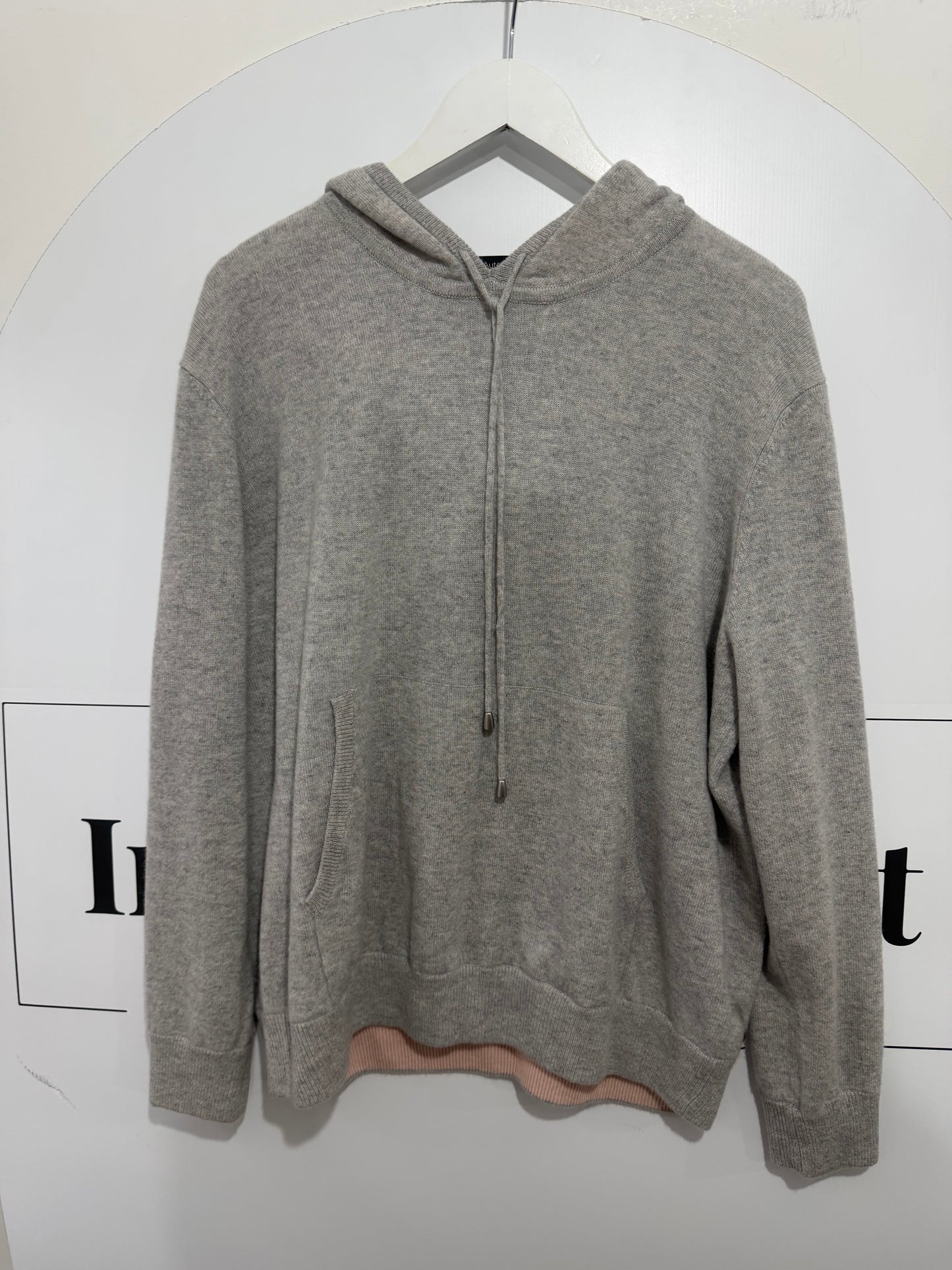 Grey Autograph Cashmere Hoodie, Size Large