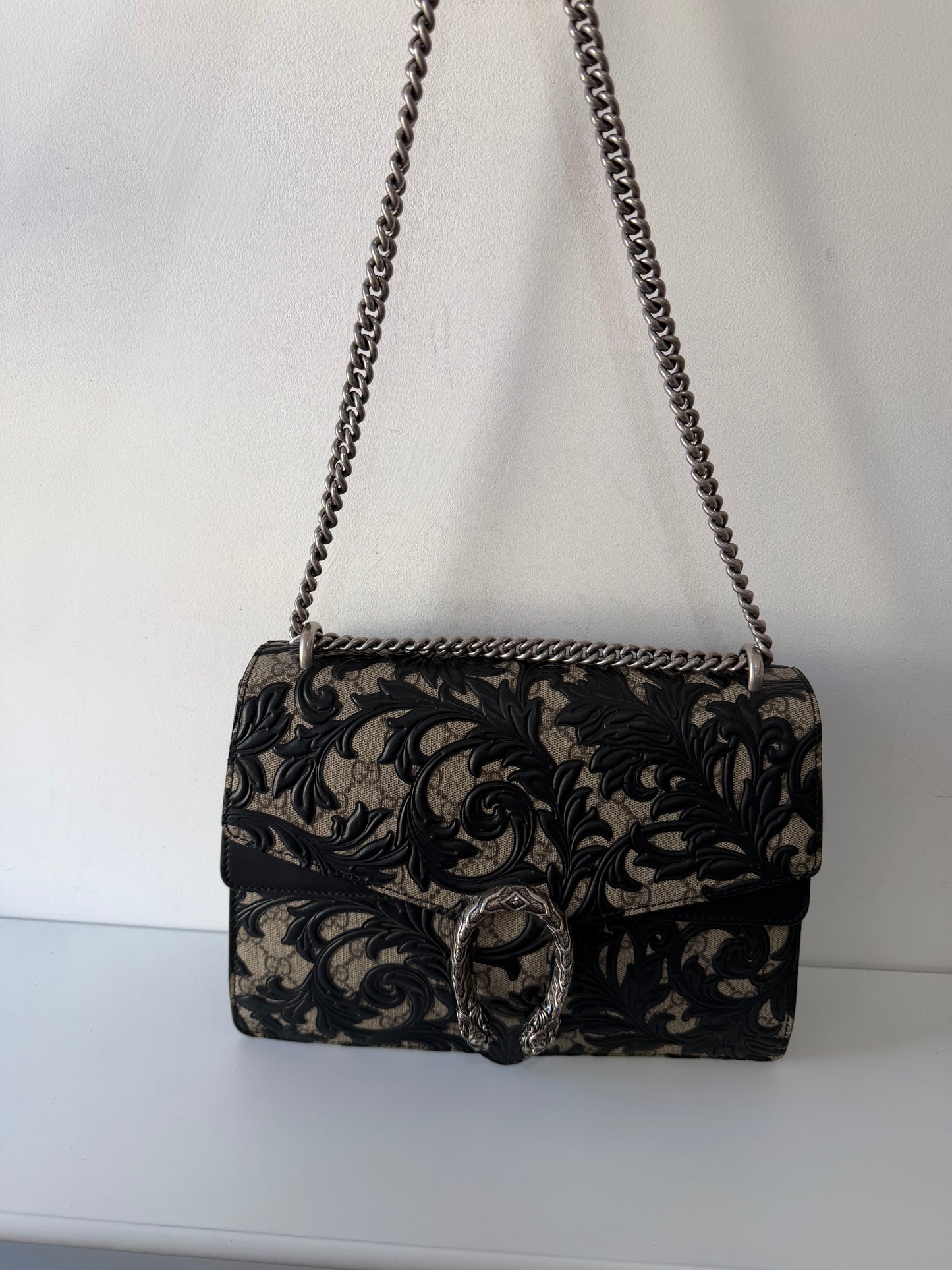 Preowned Monogram Arabesque Gucci Dionysus Bag, Medium