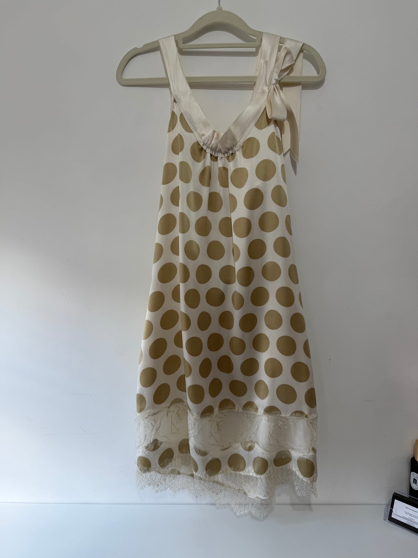 Preloved, Cream Poleci Dress Silk, Size 10