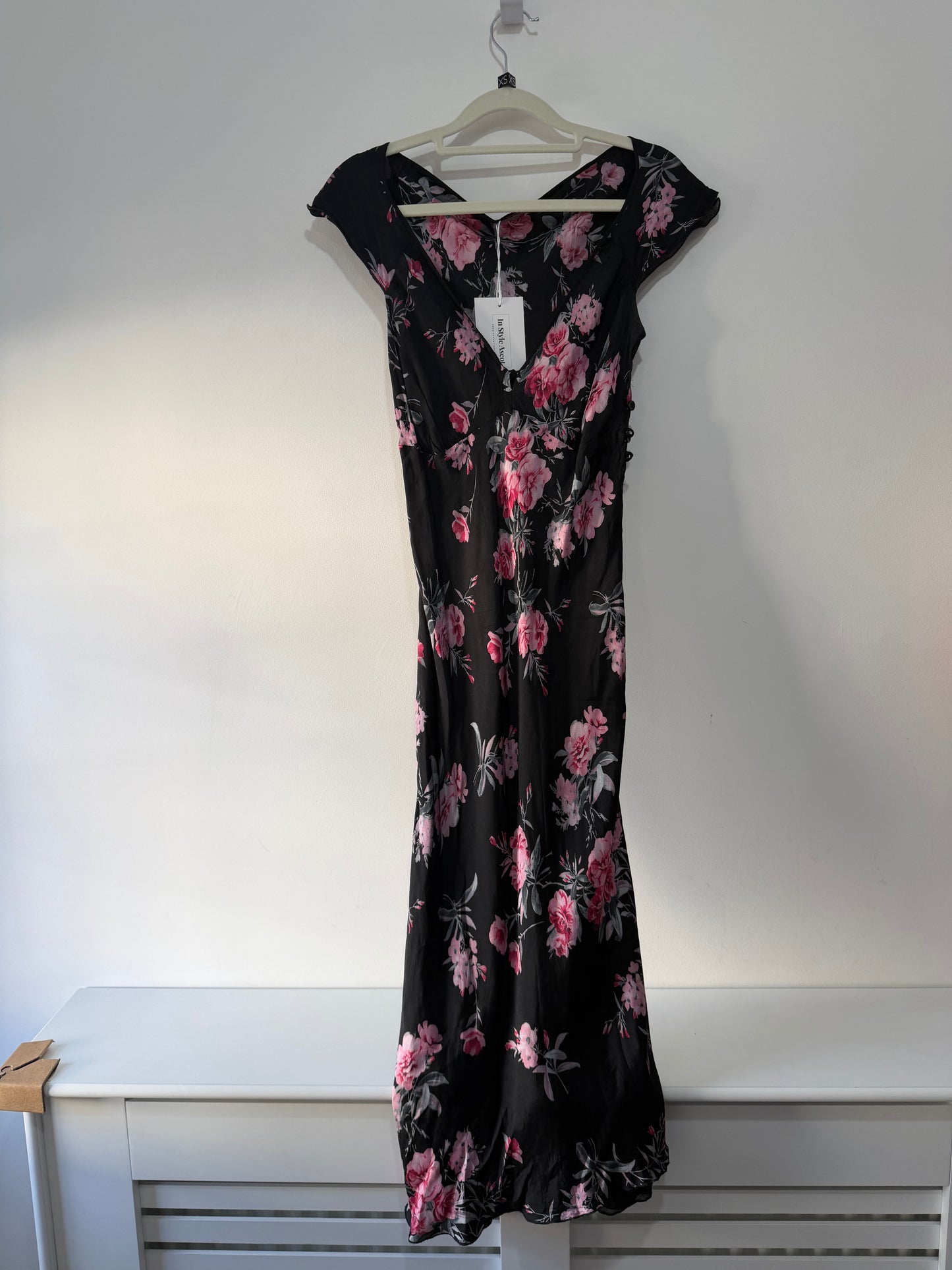 Pre-owned, Black and Floral Max&Co Dress, Size 8