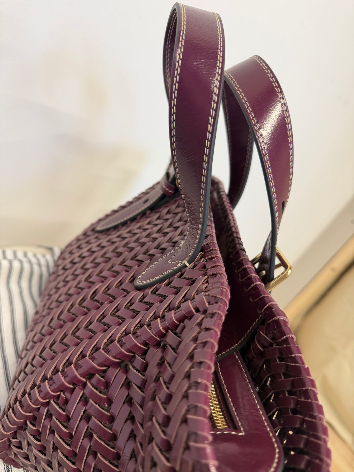 BNWT Anya Hindmarch Woven Handbag Plum Purple