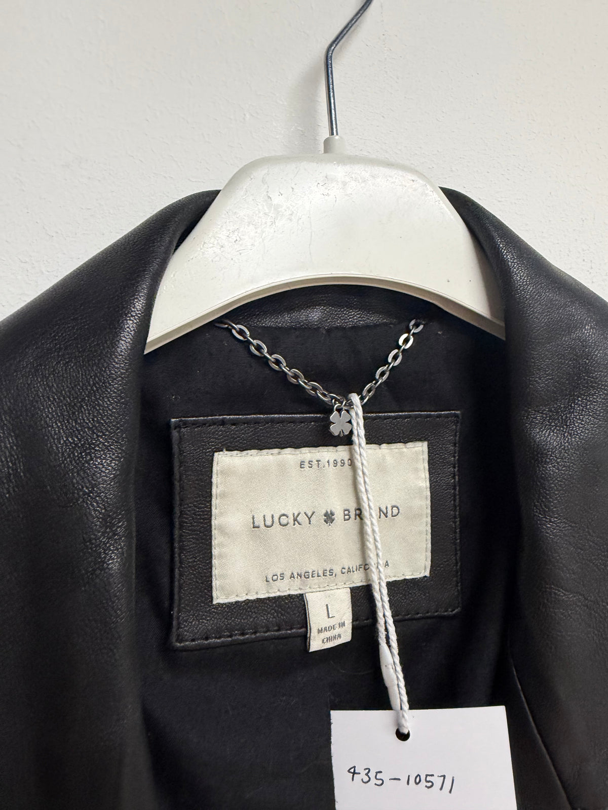 Preloved Lucky Brand Leather Jacket Size Large Black