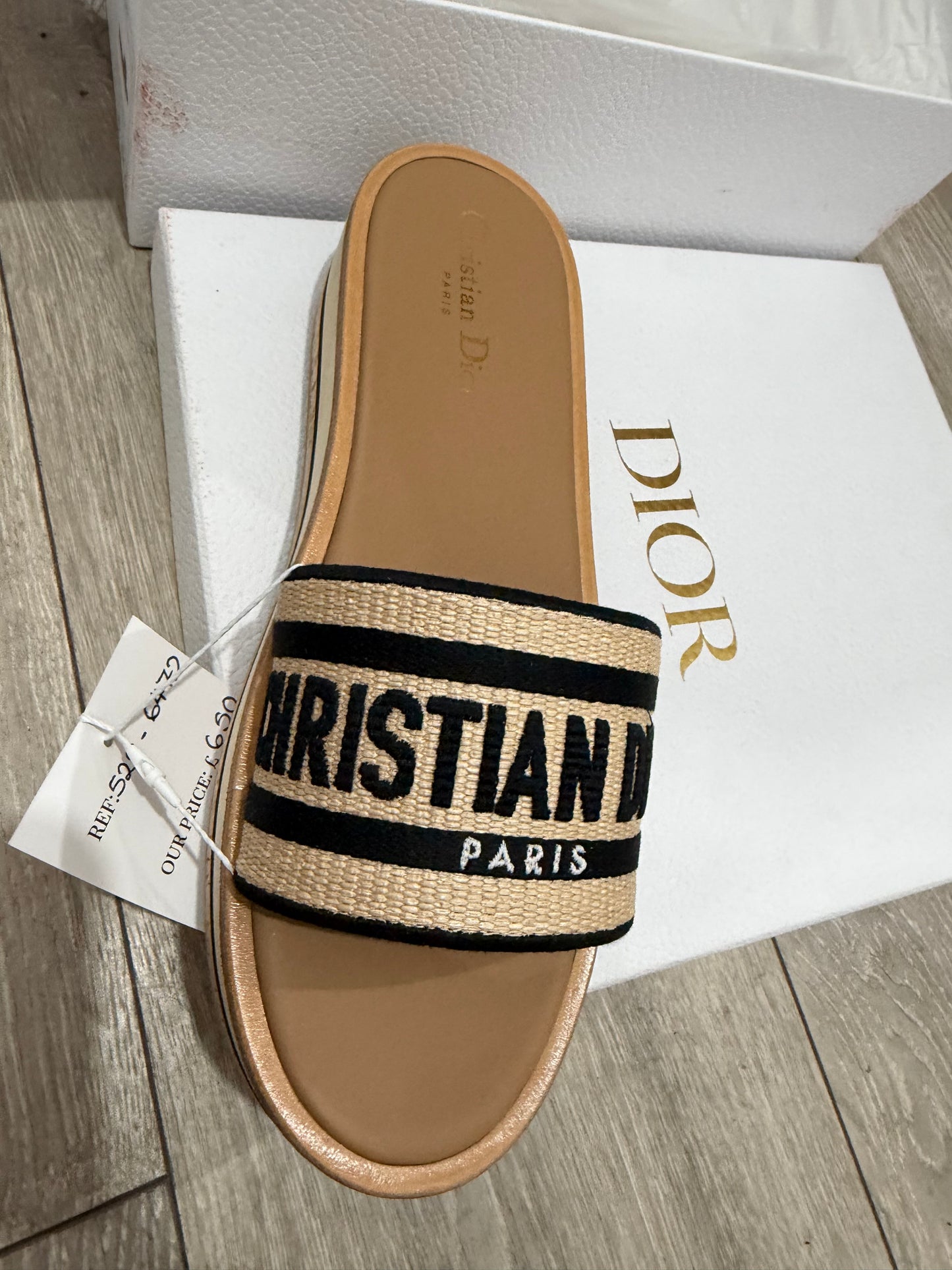 Pre-owned BRAND NEW Christian Dior Sandal Platform Slide, Size 38 - UK 5, 900 Noir