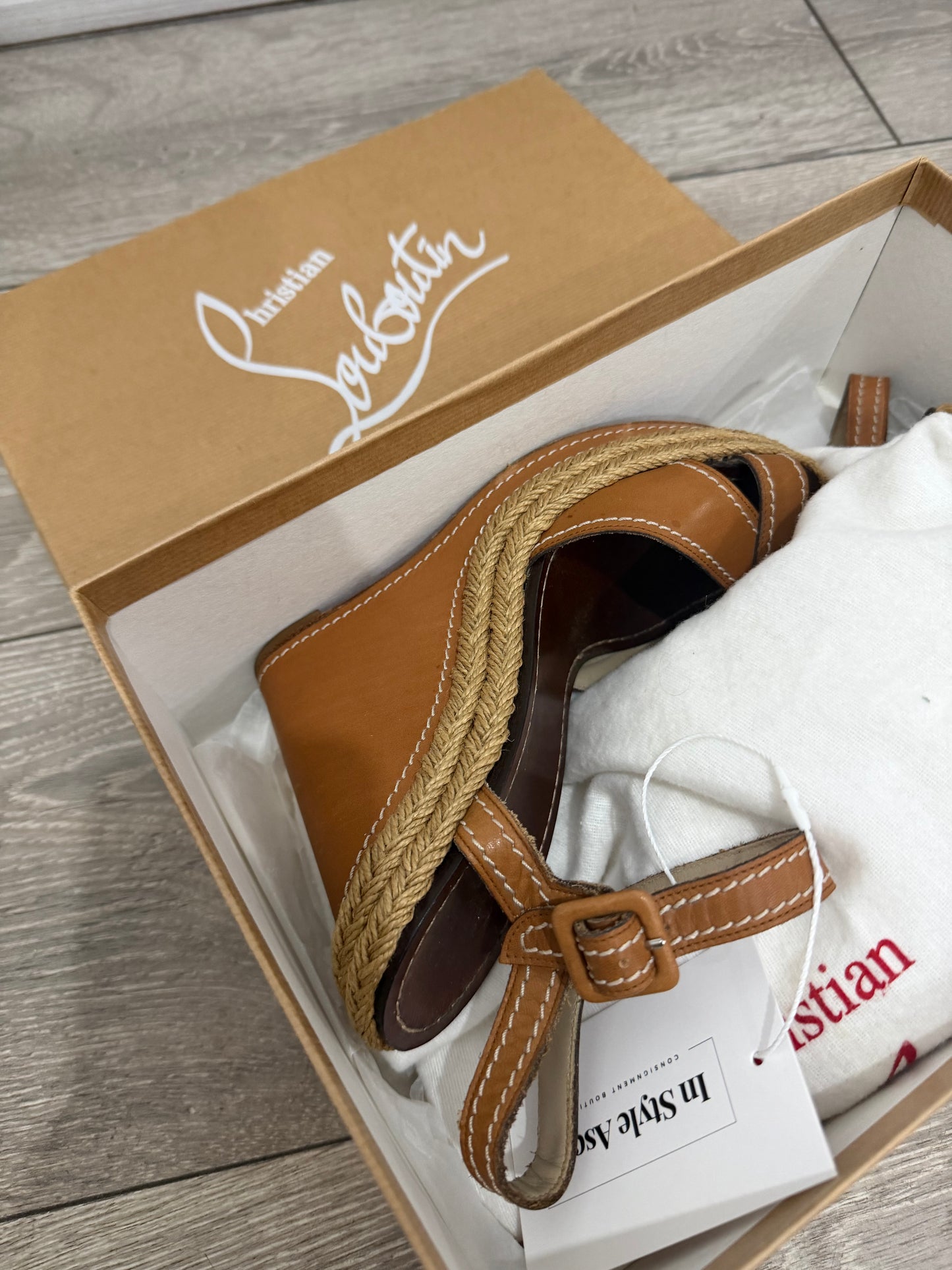 Brown Christian Louboutin Wedge Heels, 5