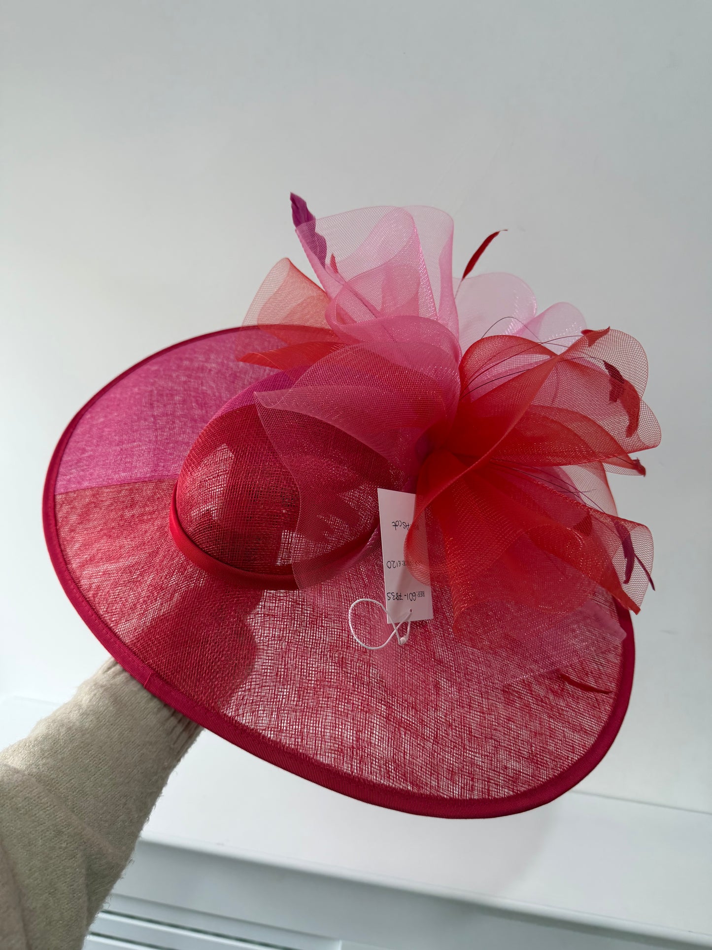Preloved Pink Red Snoxell & Gwyther Fascinator, Large