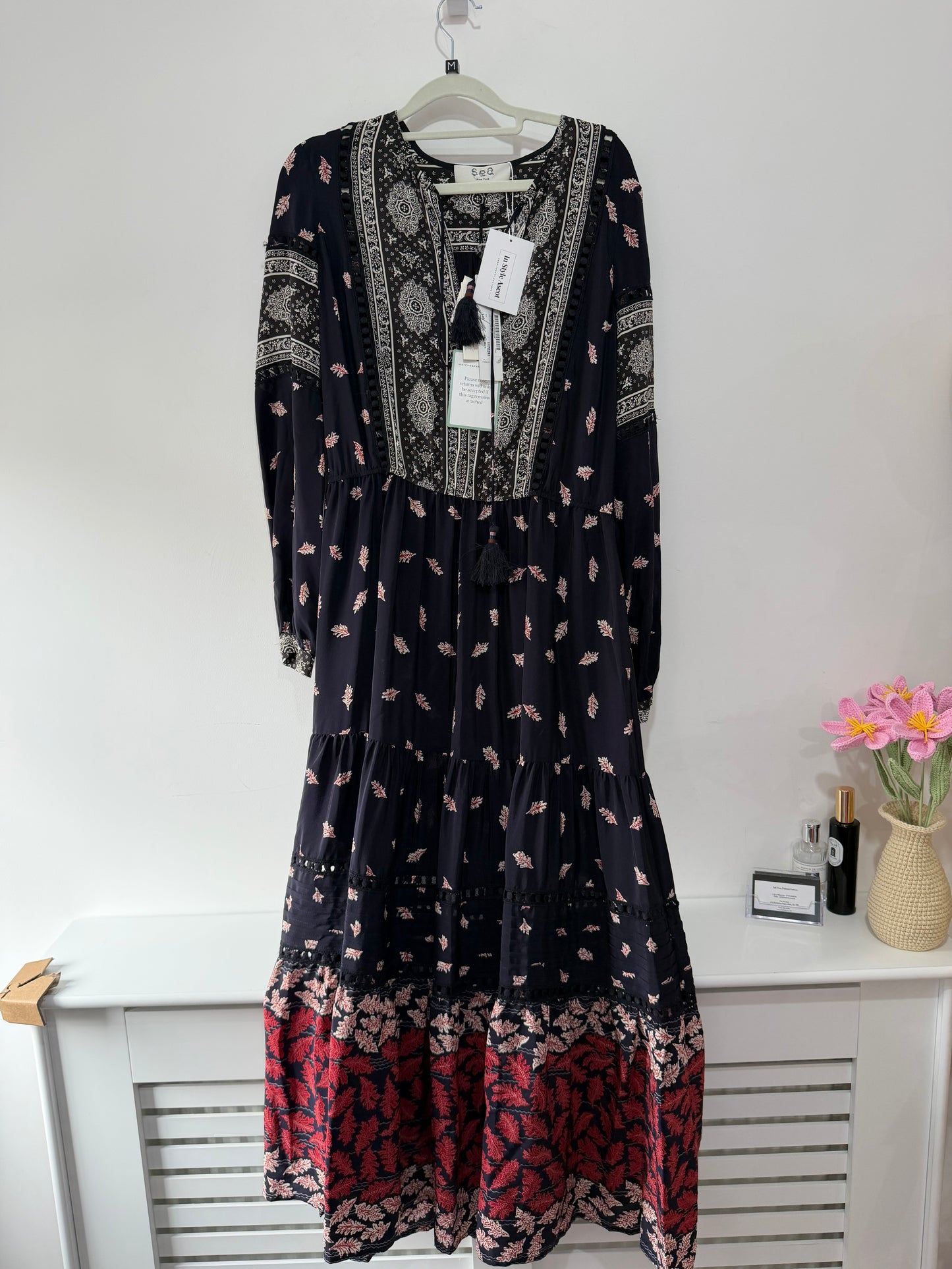Preloved, Navy Sea New York Dress, UK 12