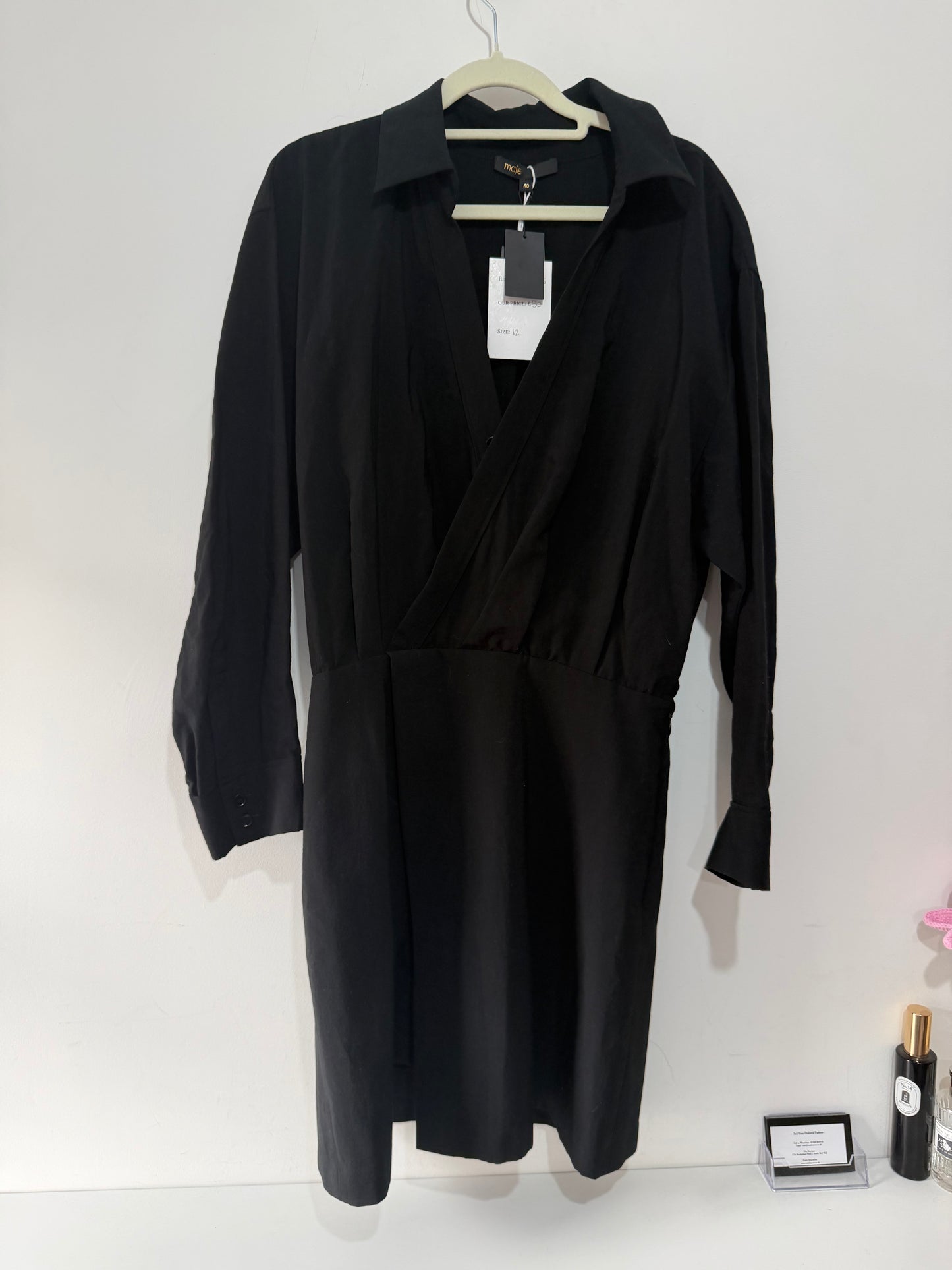 Preloved Maje Playsuit Size 12, BNWT Black