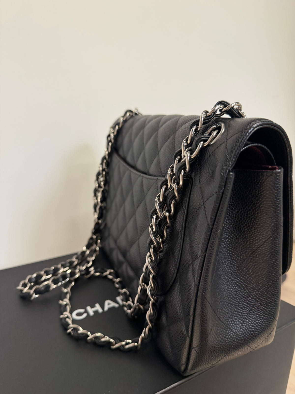 Preloved Chanel Handbag Jumbo Black