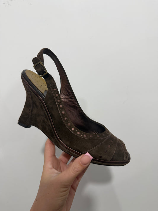 Brown Suede Cole Haan Shoes, Size 5.5