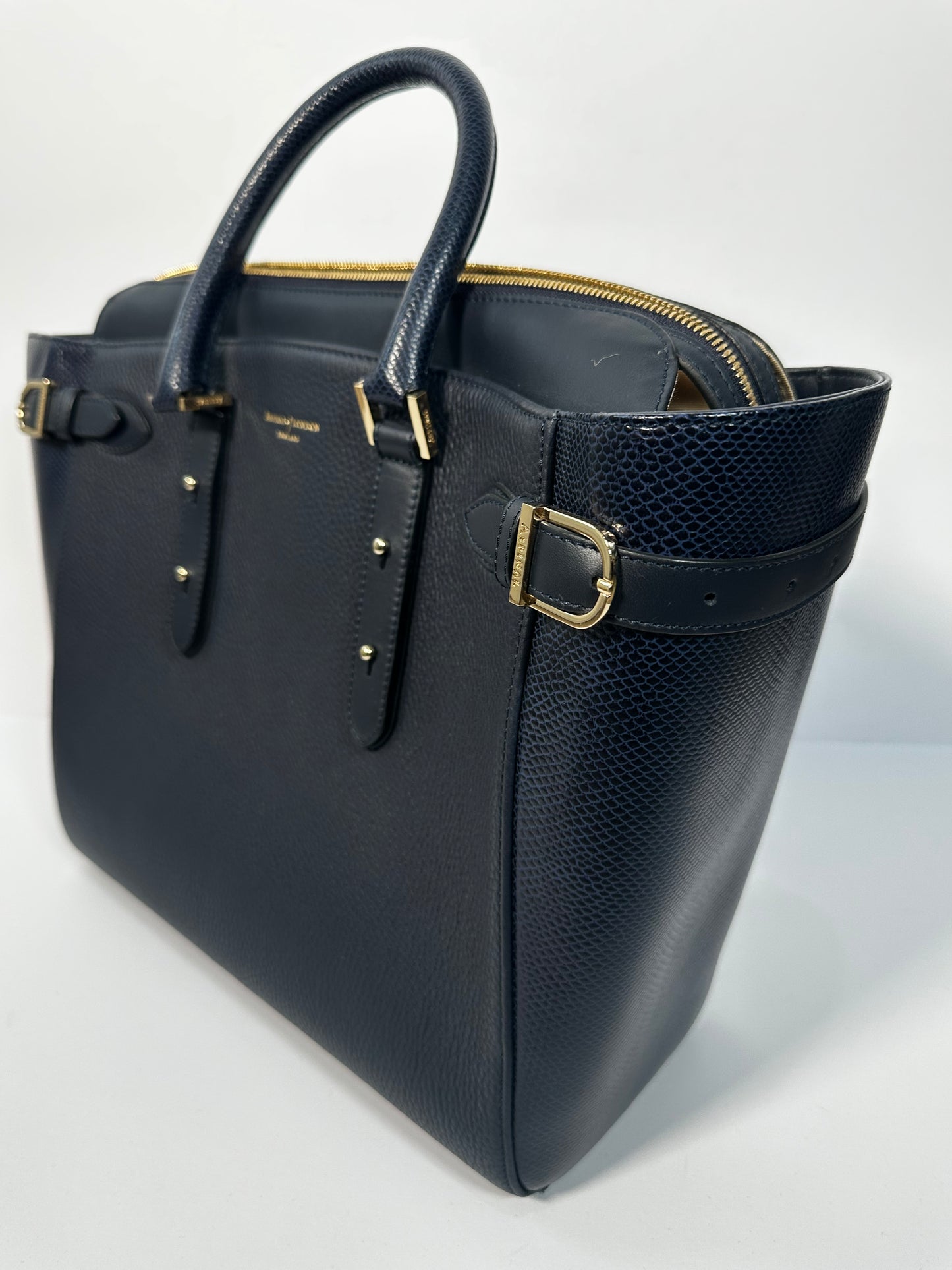 Navy Aspinal of London Handbag