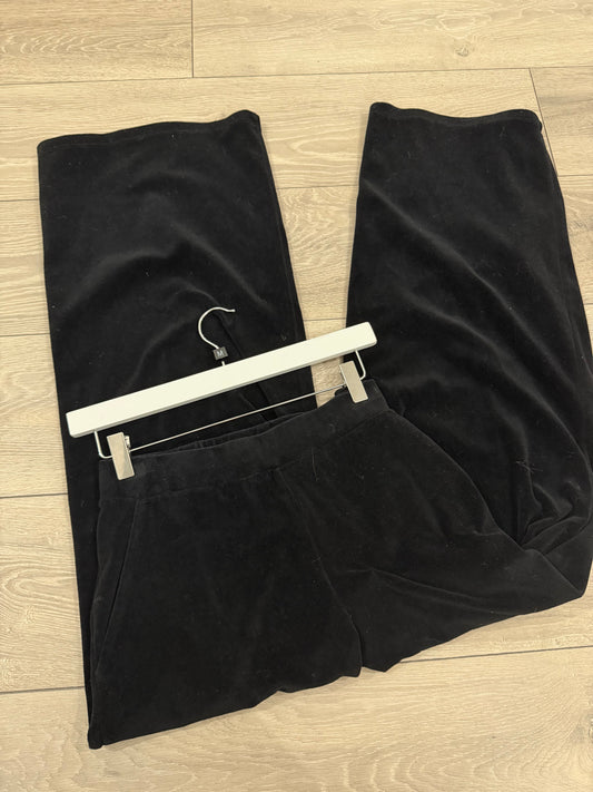 Keller Wide Leg Pant - Black Velvet Saint + Sofia Trousers, Brand New UK 12