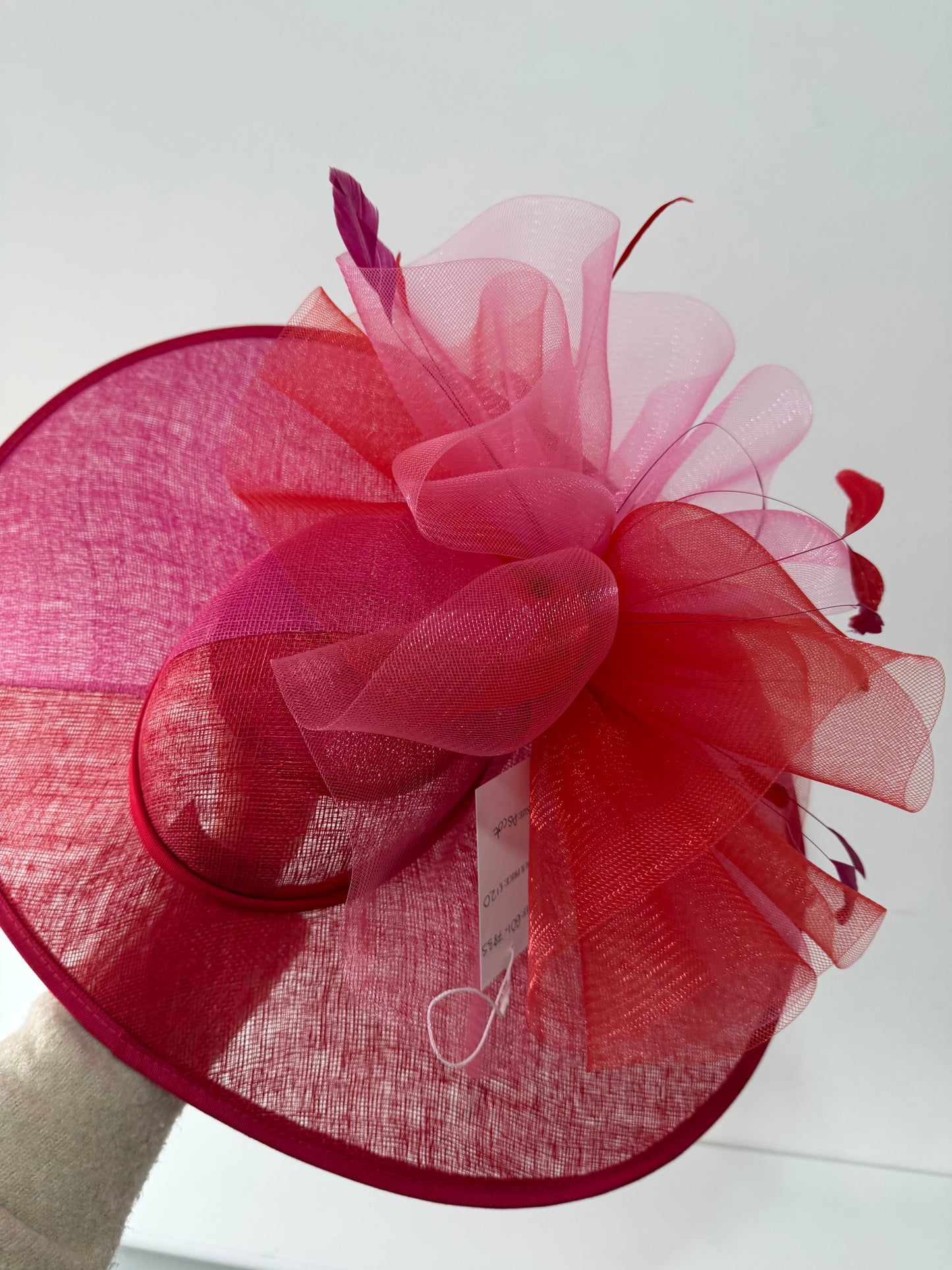 Preloved Pink Red Snoxell & Gwyther Fascinator, Large