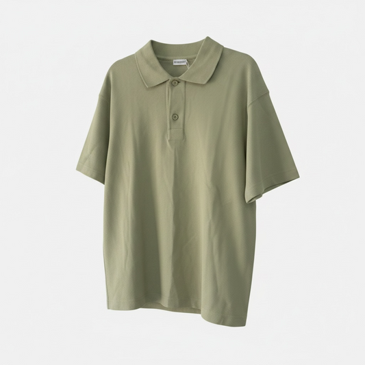 Preloved, Beige Burberry Men’s Polo Top, Small Very Oversized