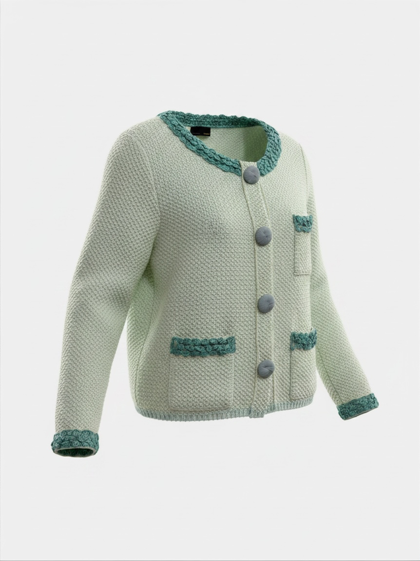 Preloved BNWT Fendi Cardigan Size 8 Mint Green