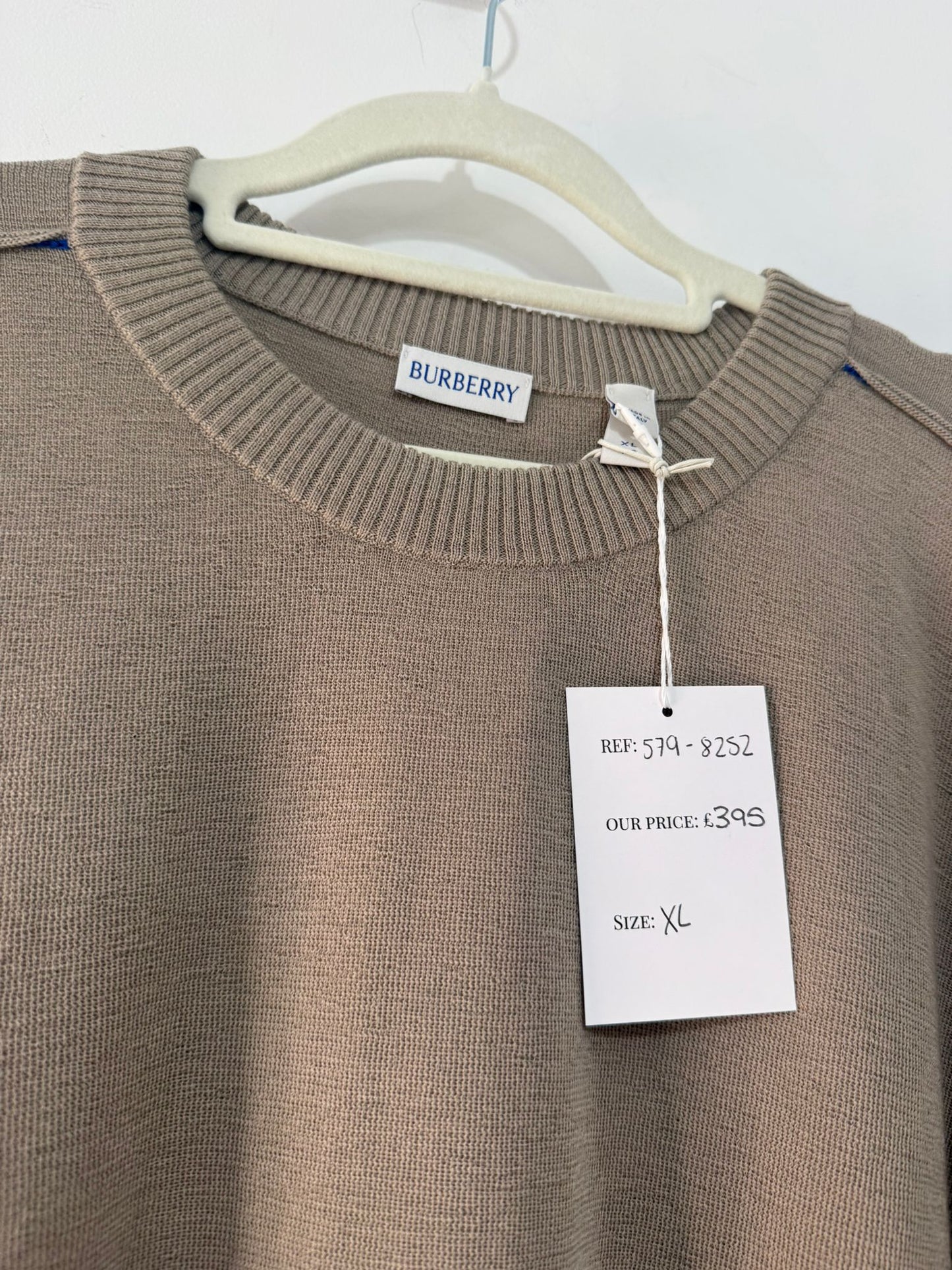 Preloved, Brown Burberry Knitted Jumper, XL BNWT