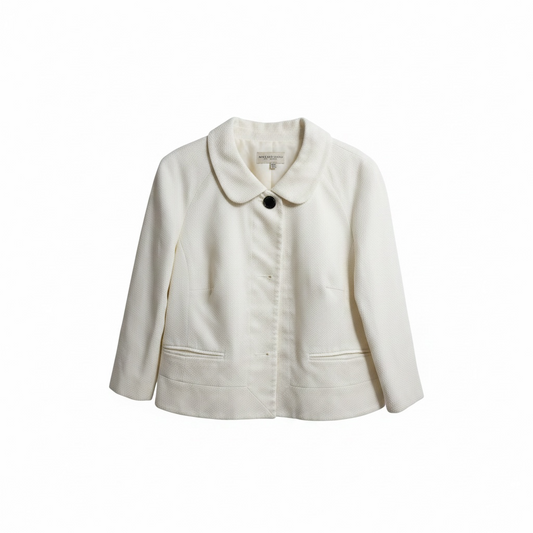 Preloved, White Karen Millen Blazer Jacket, Says 14 fits 10-12