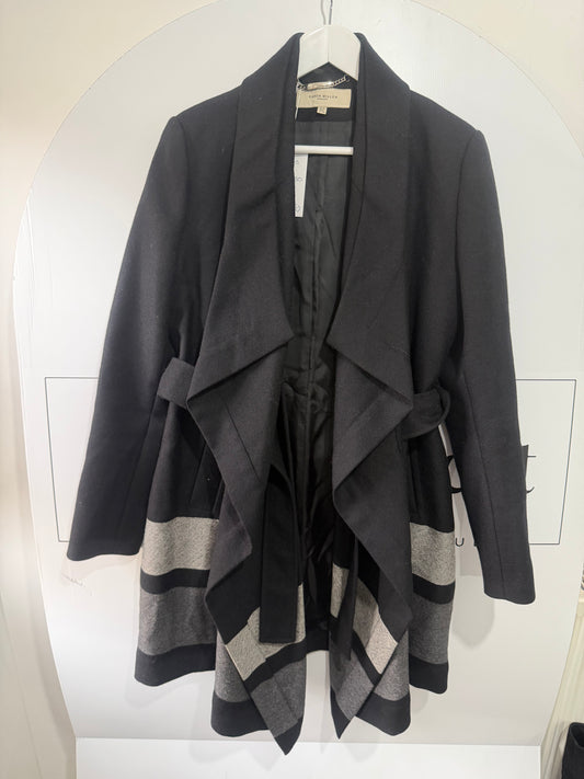 Black Karen Millen Waterfall Coat, Size 10/12