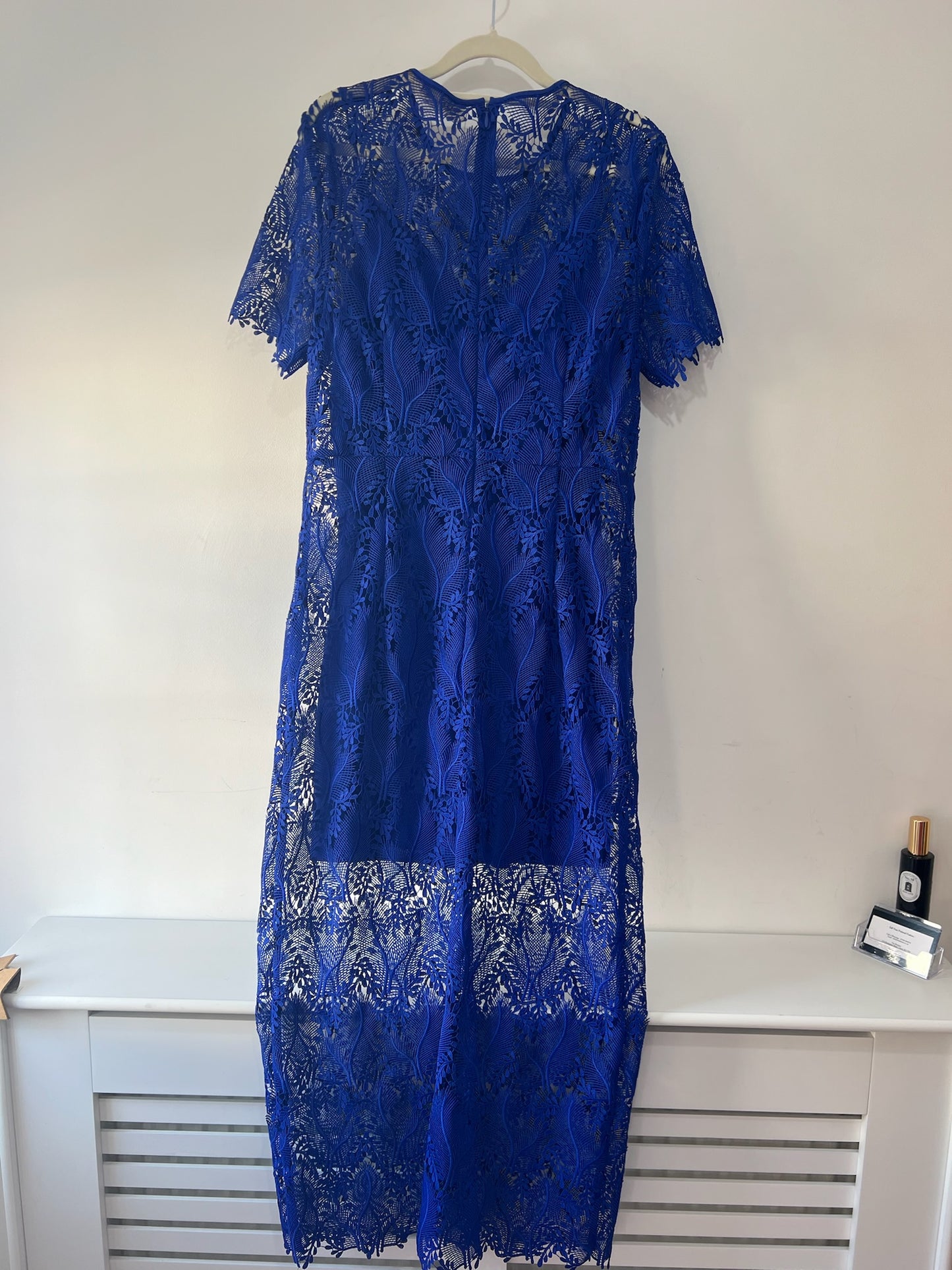 Pre-owned, Blue Lace DVF Dress, Size 10/12