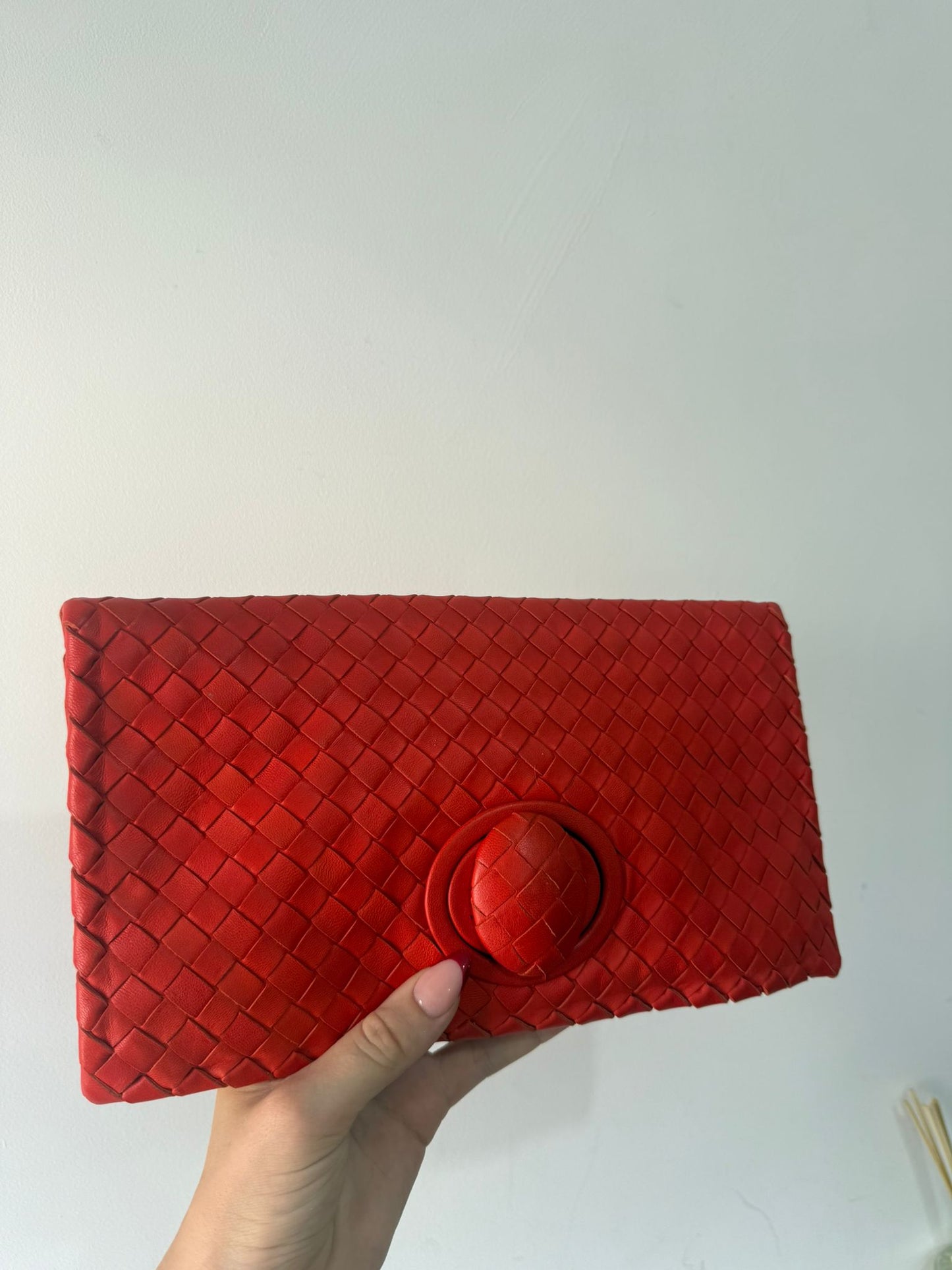 Preloved, Red  Bottega Clutch Bag