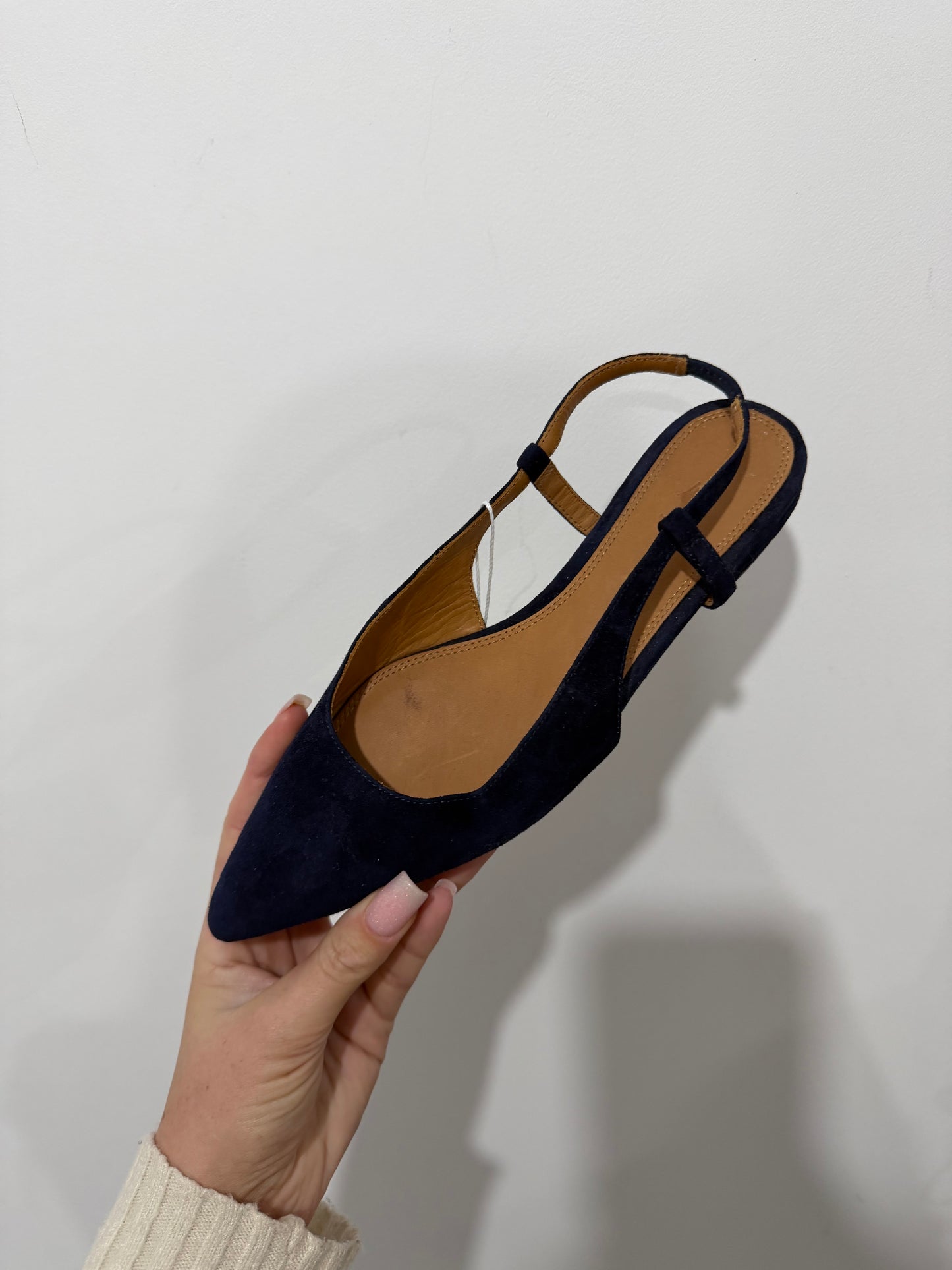 Navy Polo Ralph Lauren Slingback Shoes, Size 36.5 - UK 3.5