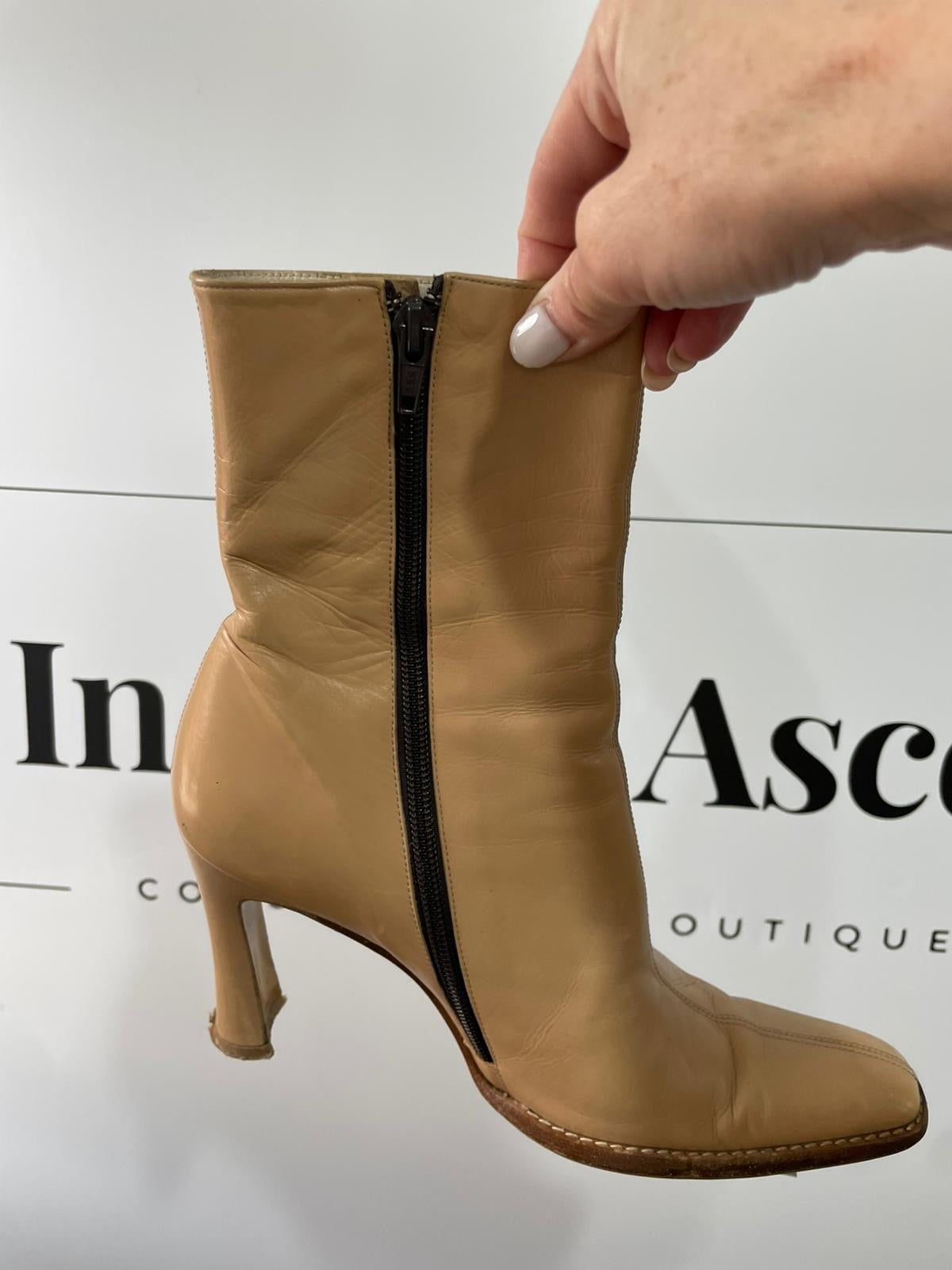 Beige Pura Lopez Boots, 4