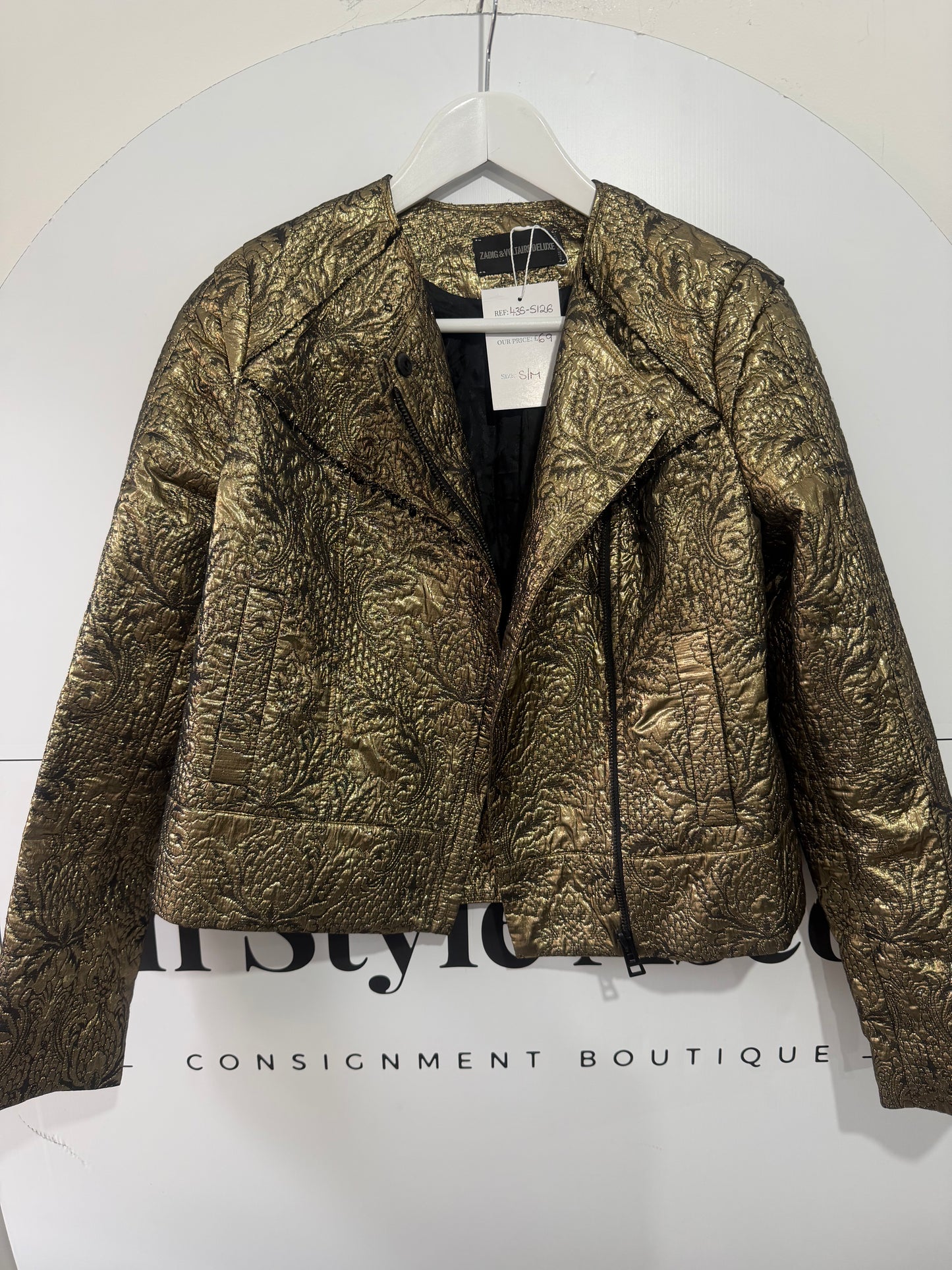 Gold Zadig & Voltaire Jacket, Size S