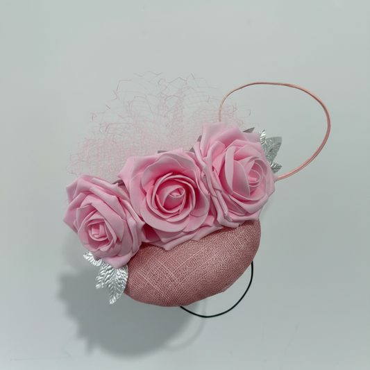 Preloved Pink and Silver Ascot Fascinator