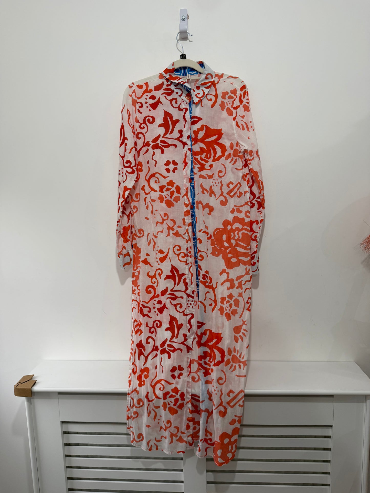 Pre-owned, Grey with Orange Kaftan and Kimono Kaftan, One Size