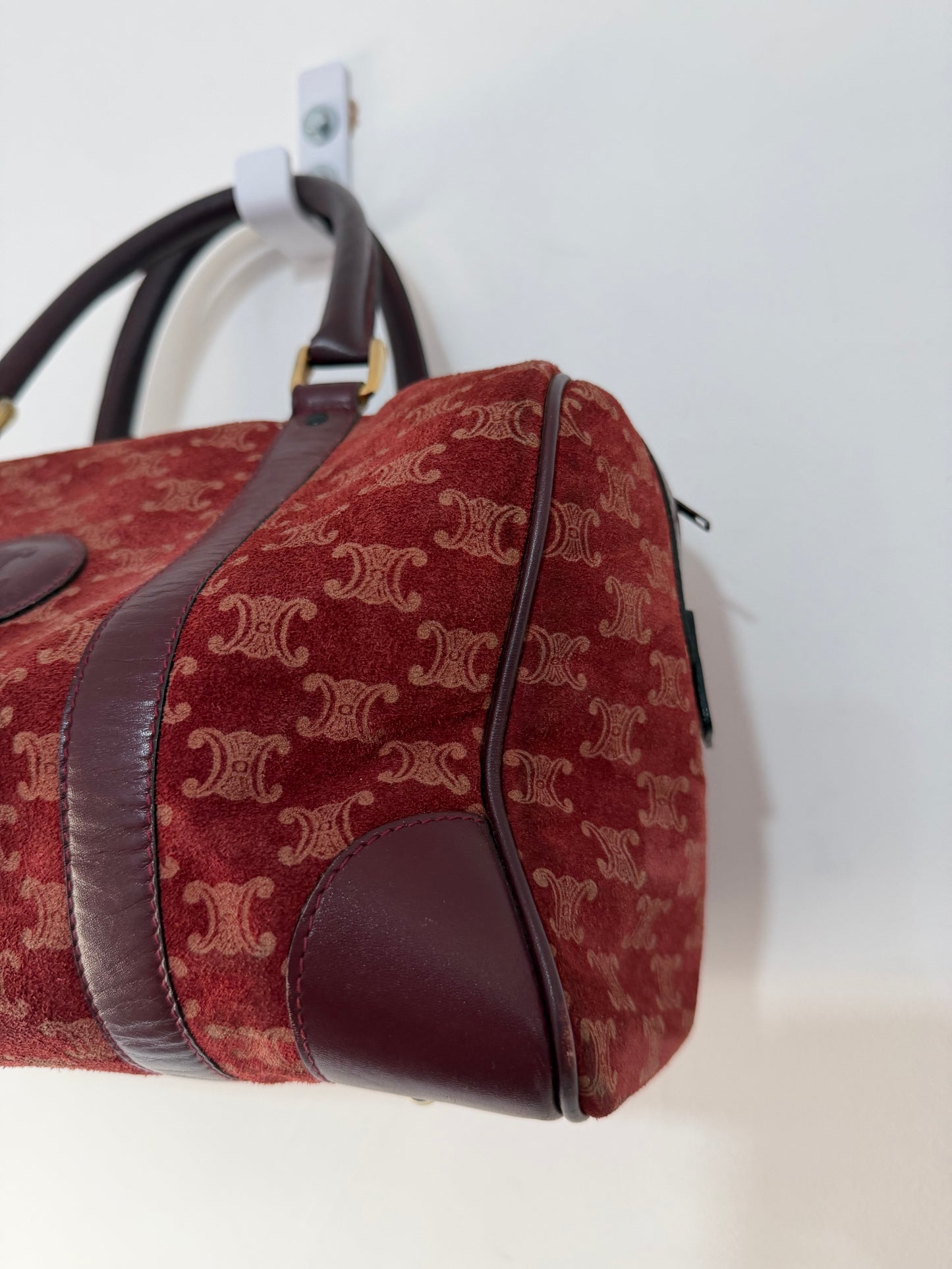 Pre-owned burgandy Celine paris Mini Boston speedy